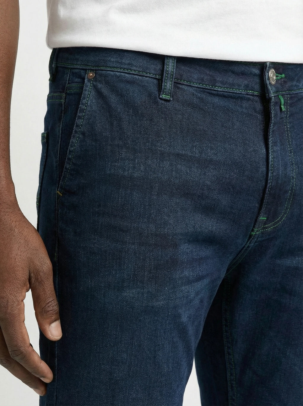 Front view of slim‑fit jeans dark wash Jacob Cohen in premium fabric