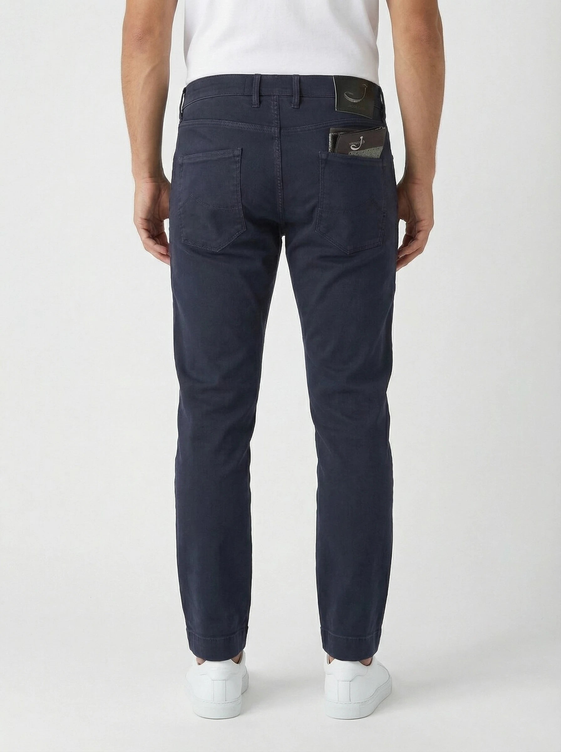 Front view of slim‑fit jeans blue‑black Jacob Cohen washed drill