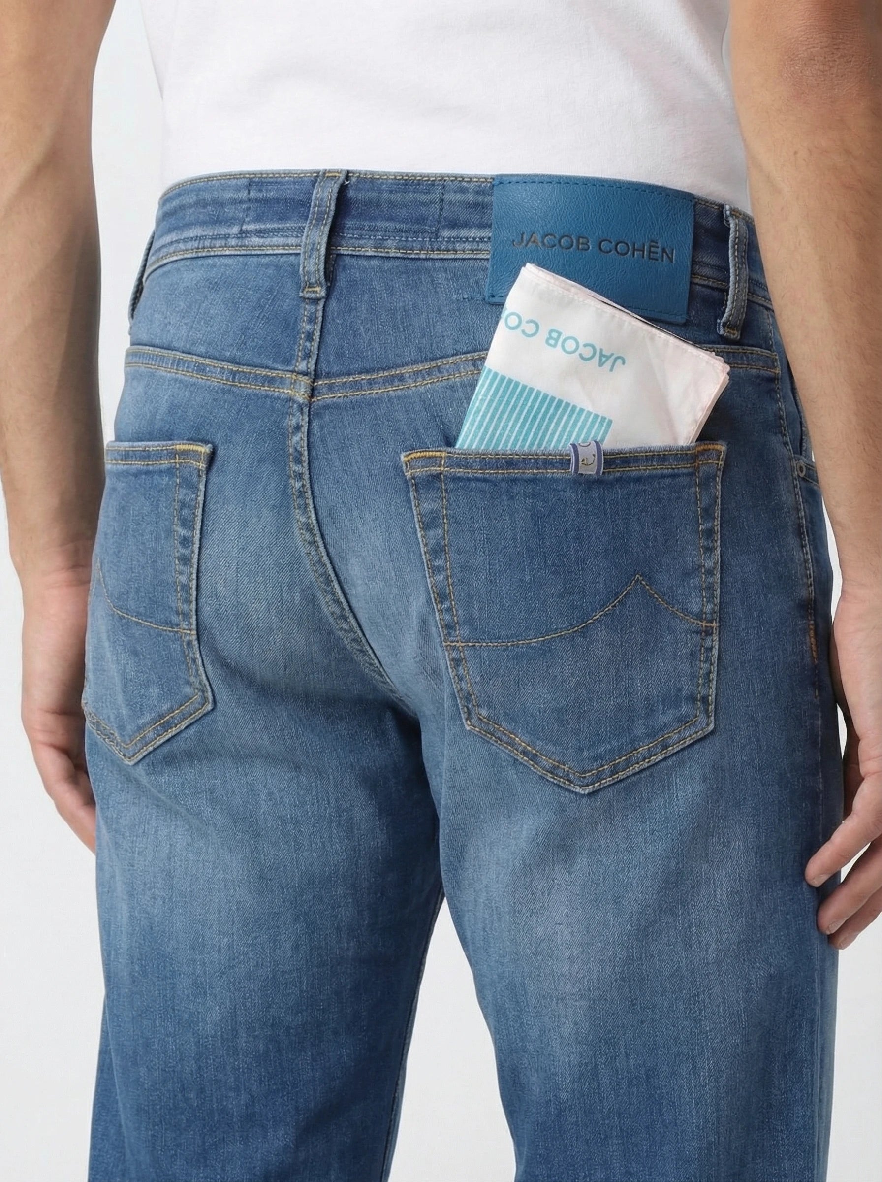 Jeans da solo da dietro jeans slim fit d lav chiaro Jacob Cohen tela stretch