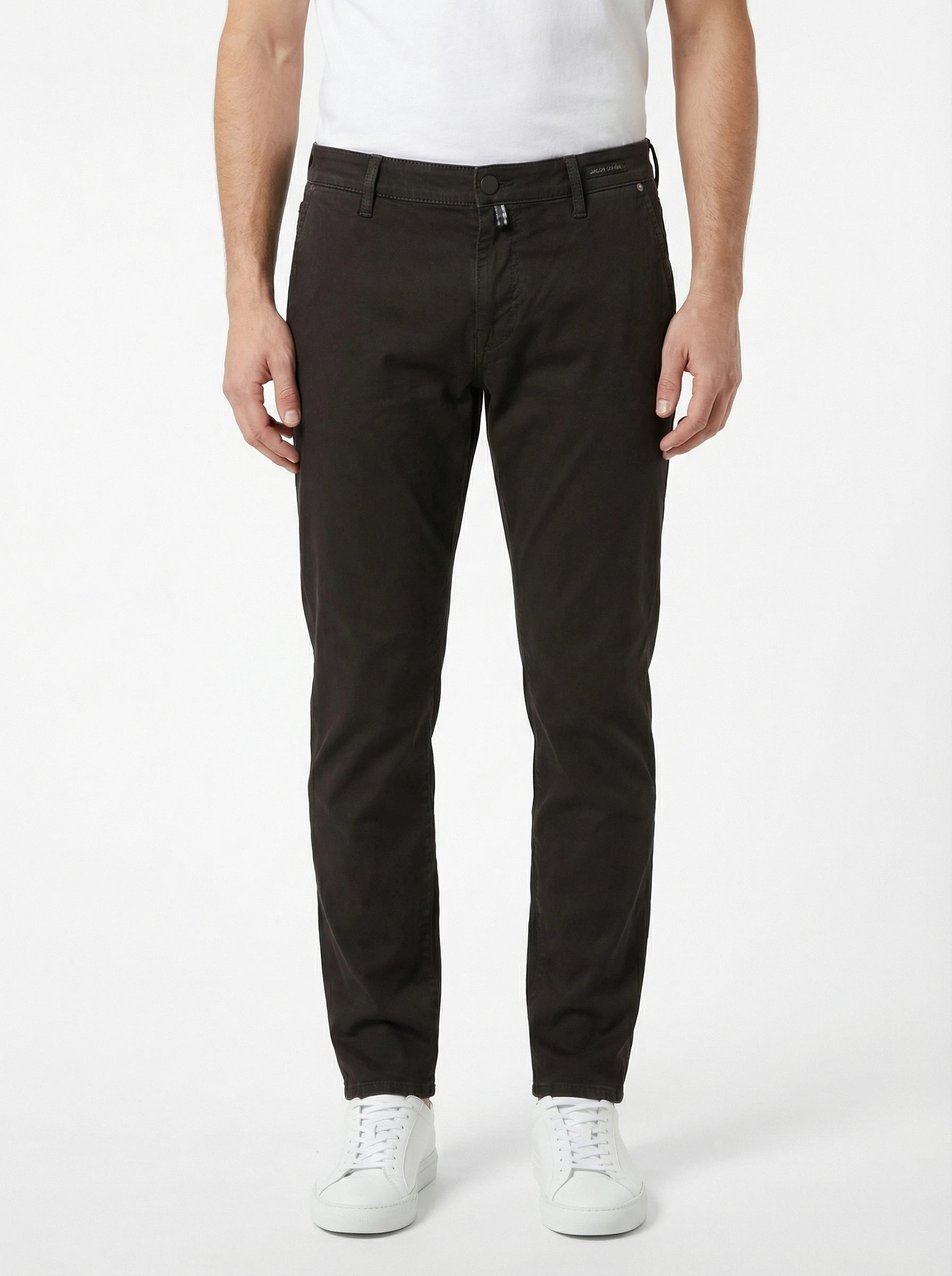 Front view of dark brown Jacob Cohen