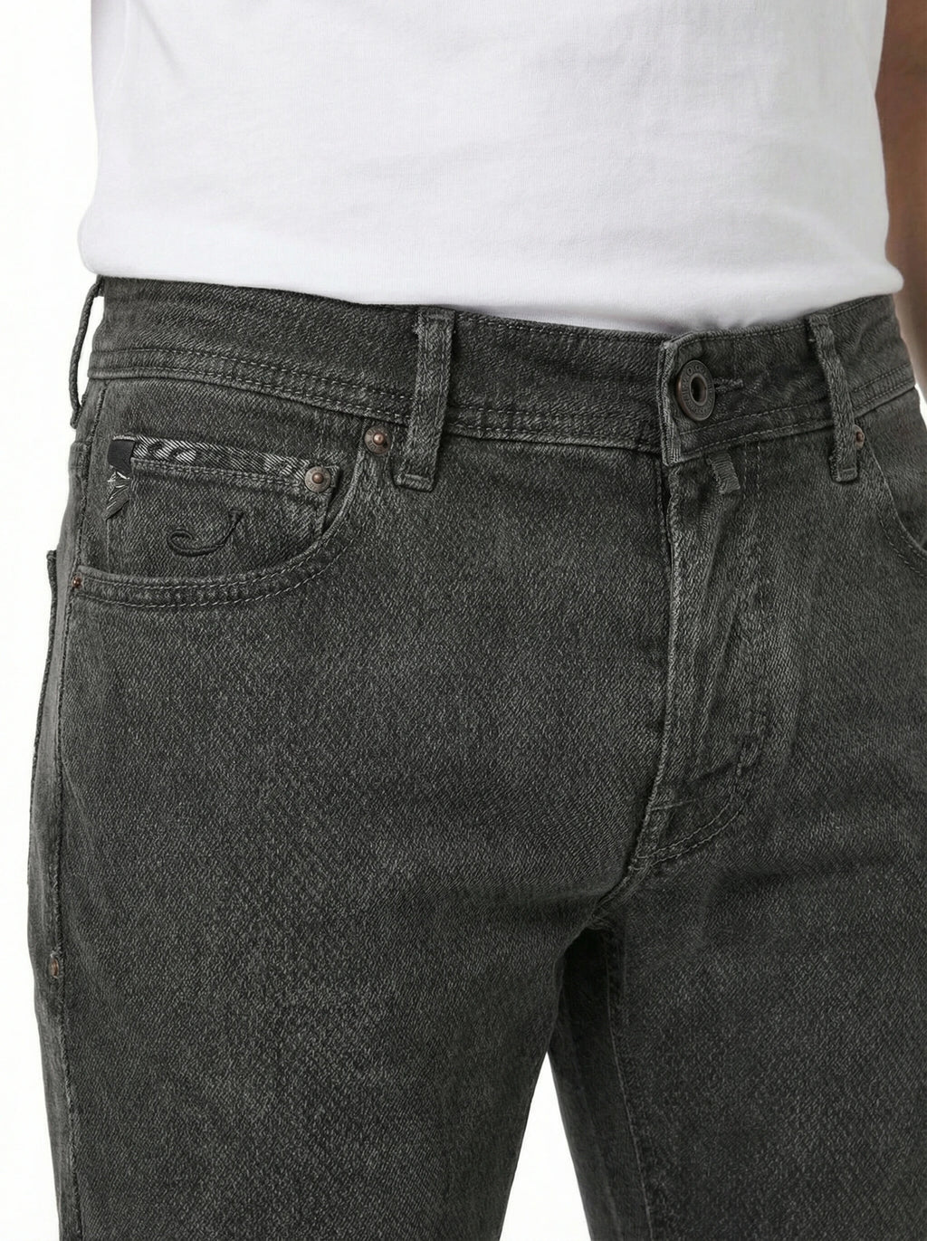Front view of jeans narrow leg 4601 Jacob Cohen in premium fabric