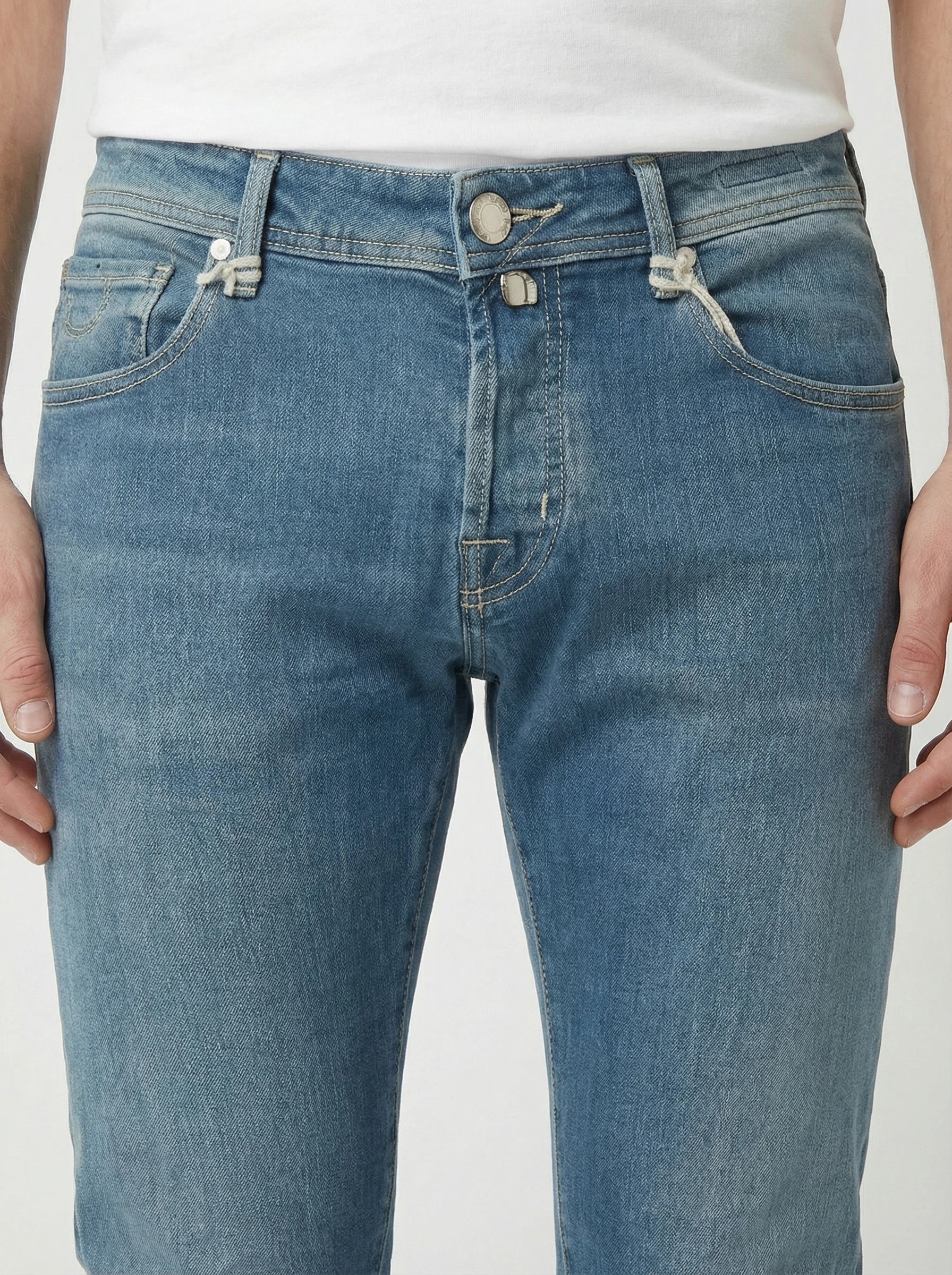 Rear view of slim‑fit jeans azzurro chiaro Jacob Cohen