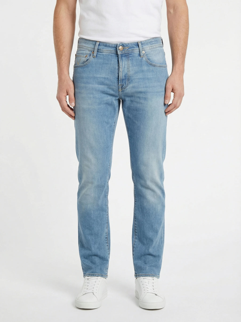 Modello di spalle jeans gamba dritta lav chiaro Jacob Cohen in tessuto pregiato