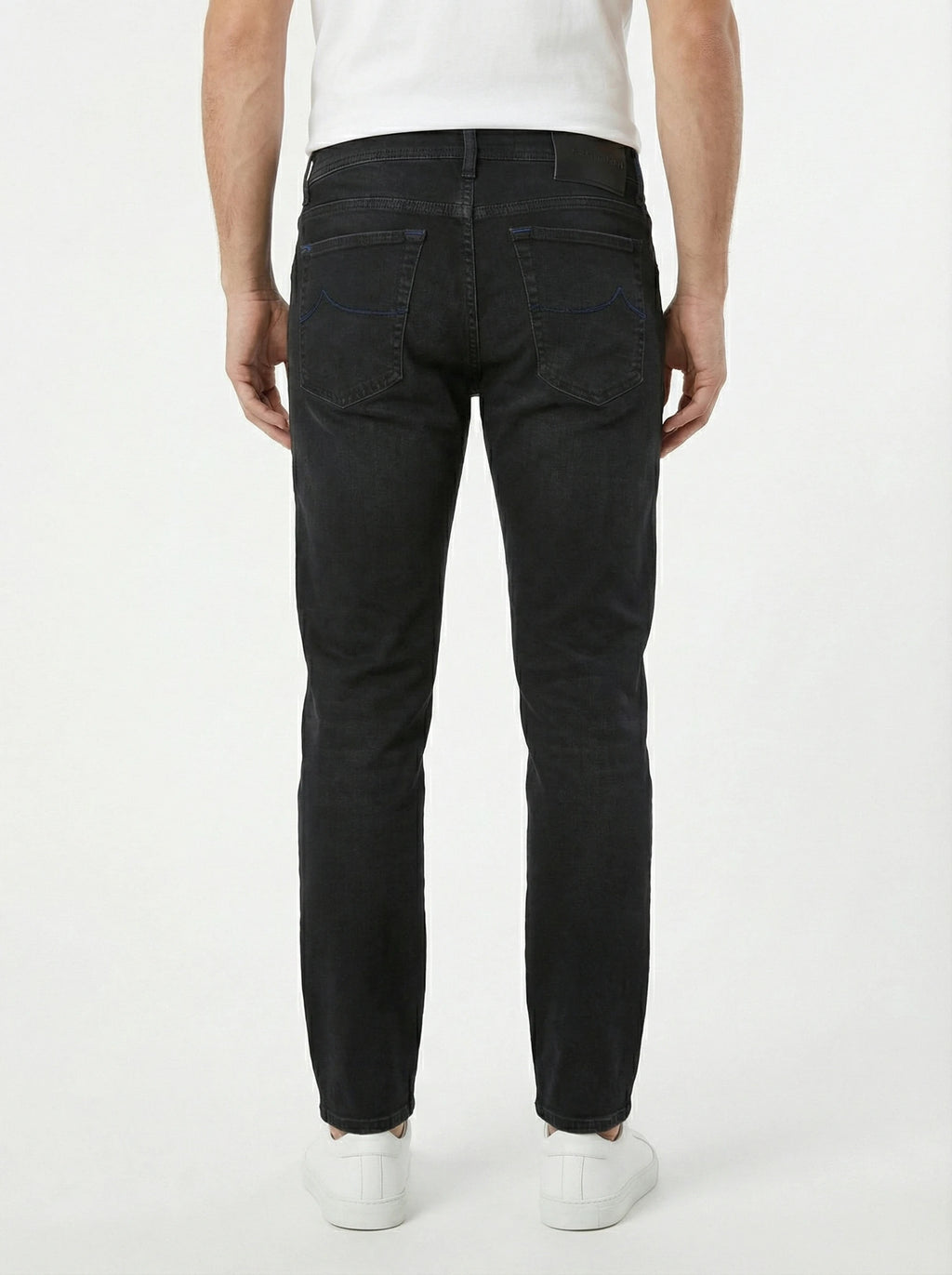 Modello a 45 gradi jeans gamba stretta d nero Jacob Cohen in tessuto pregiato