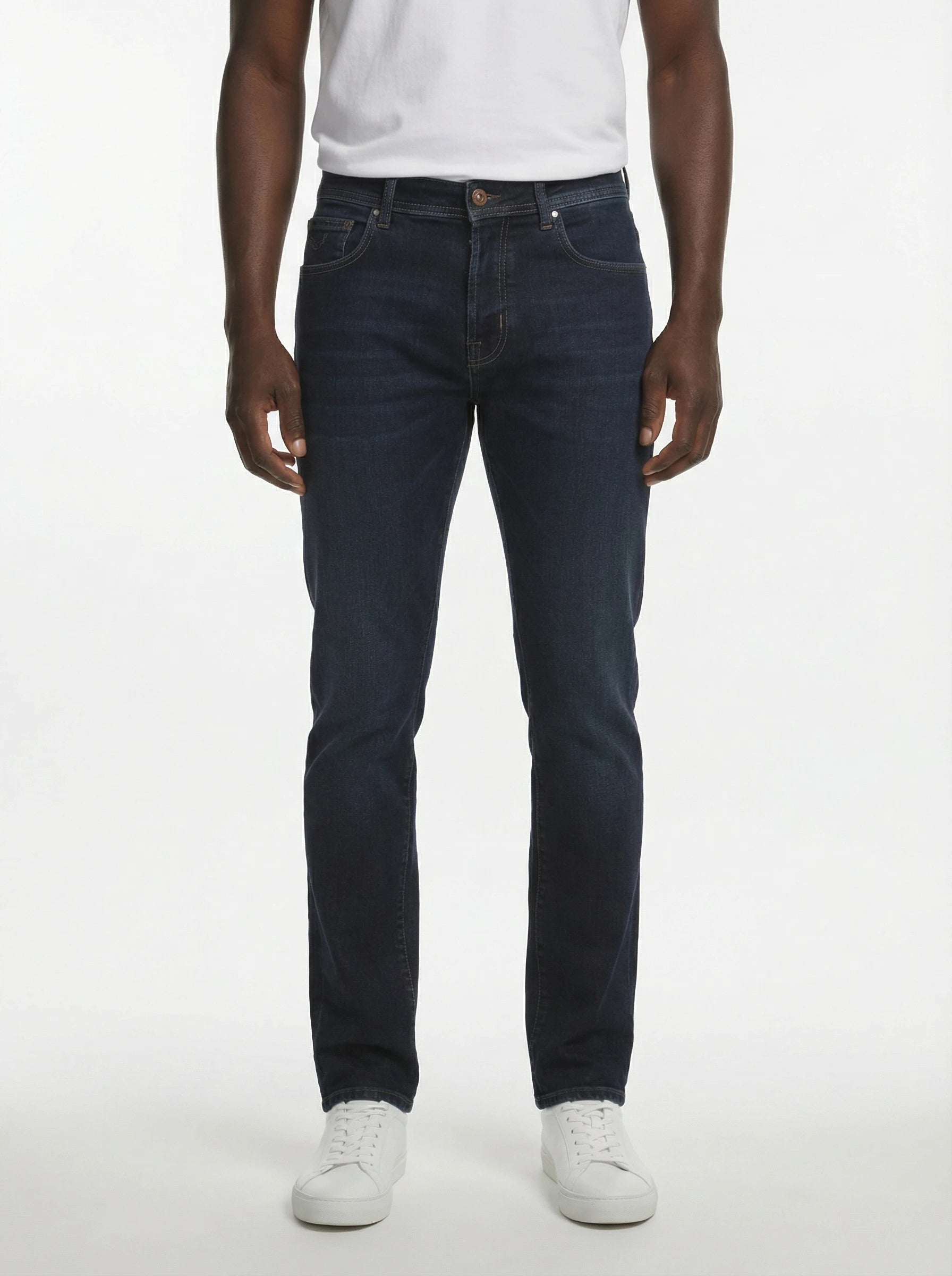 Dettaglio jeans slim fit d lav scuro Jacob Cohen in tessuto pregiato