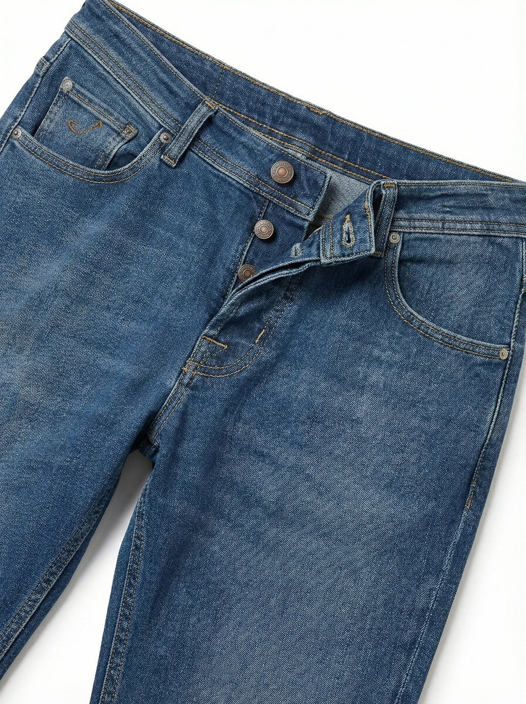 Front view of slim‑fit jeans denim chiaro Jacob Cohen stretch fabric