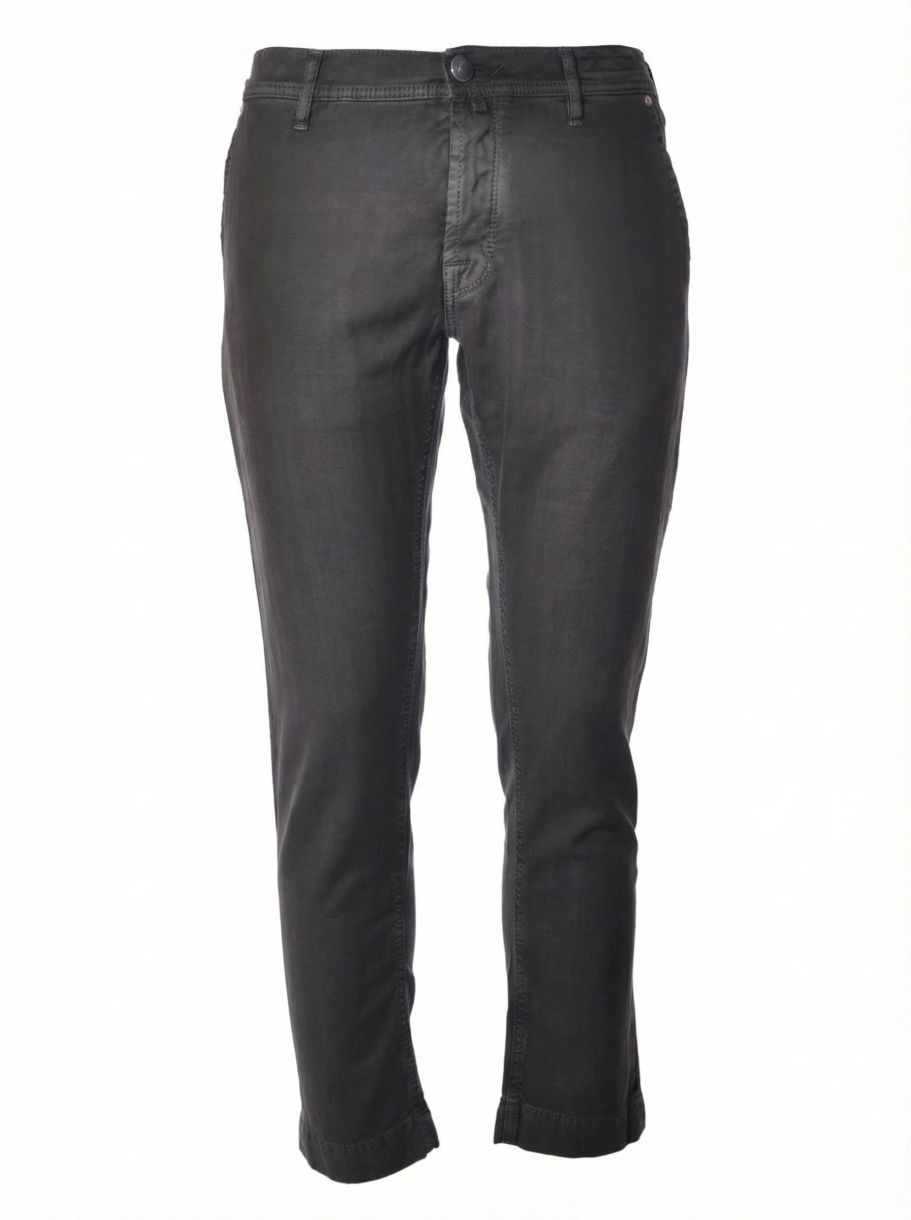 Close-up della salpa in cavallino del pantalone cinque tasche dritto moro chiaro e grigio Jacob Cohen