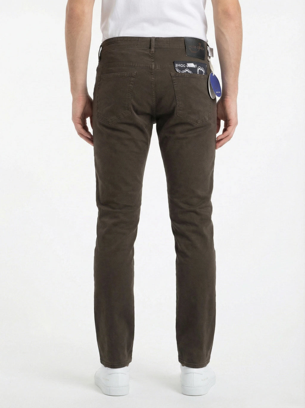 Pants chino slim fit dark brown Jacob Cohen visto front for solo