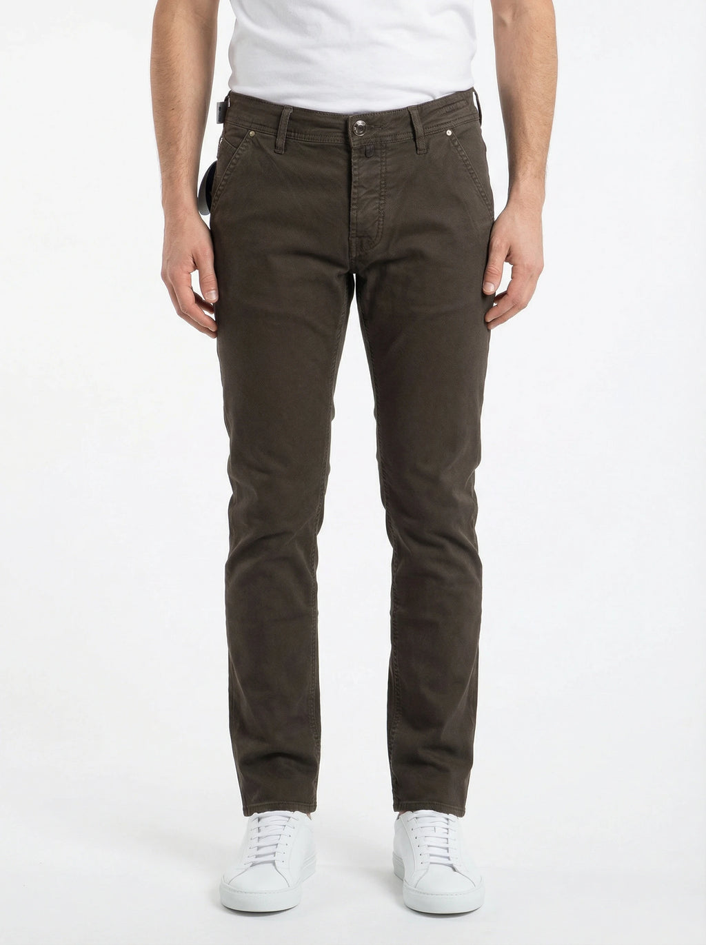 Back view of the pants chino slim fit dark brown Jacob Cohen