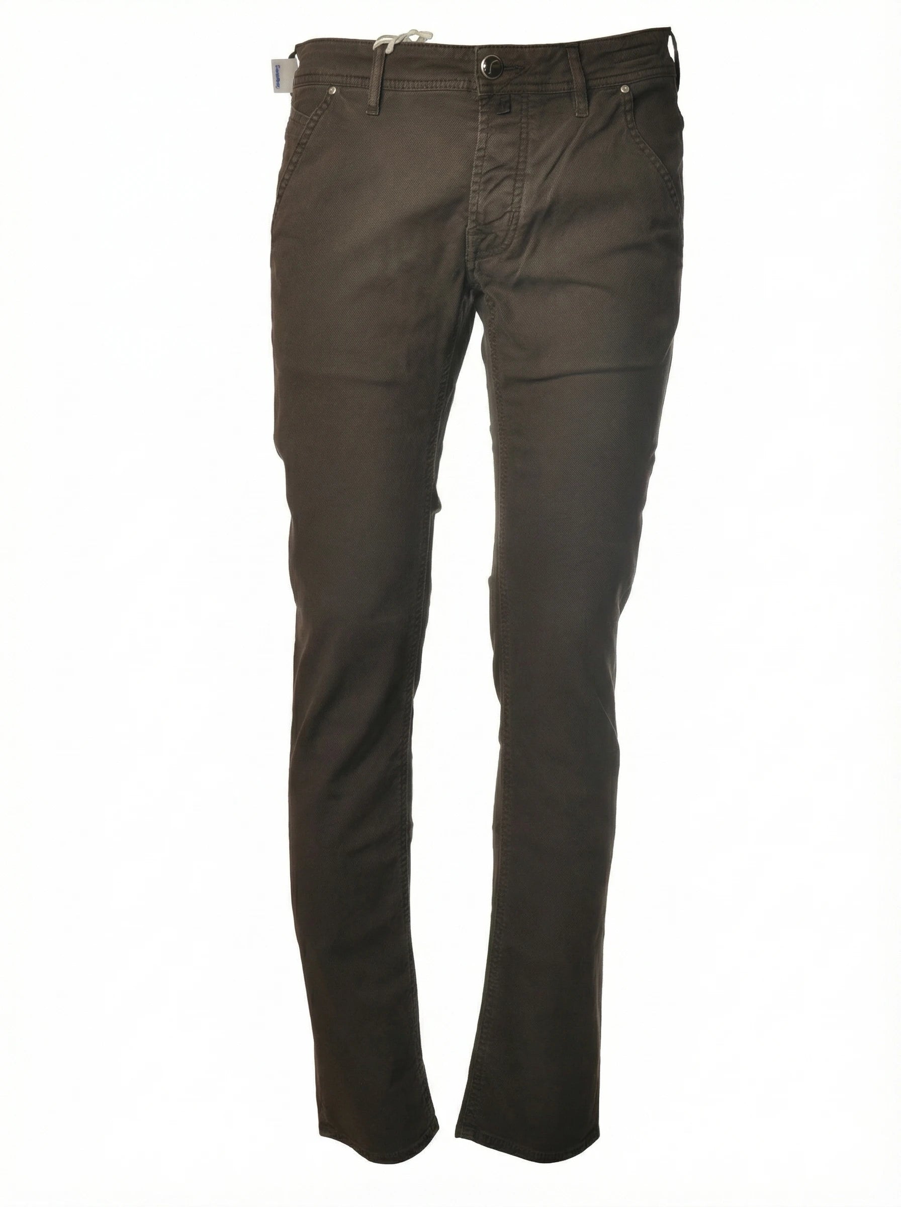 Fabric detail and of the stitching of the pants chino slim fit dark brown Jacob Cohen