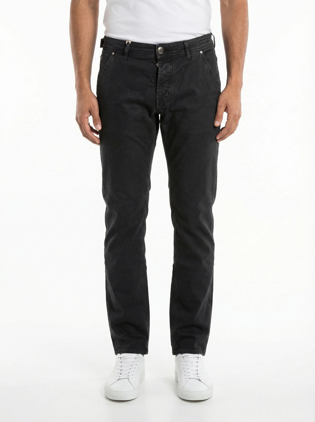 Vista da dietro del pantalone chino slim fit antracite Jacob Cohen