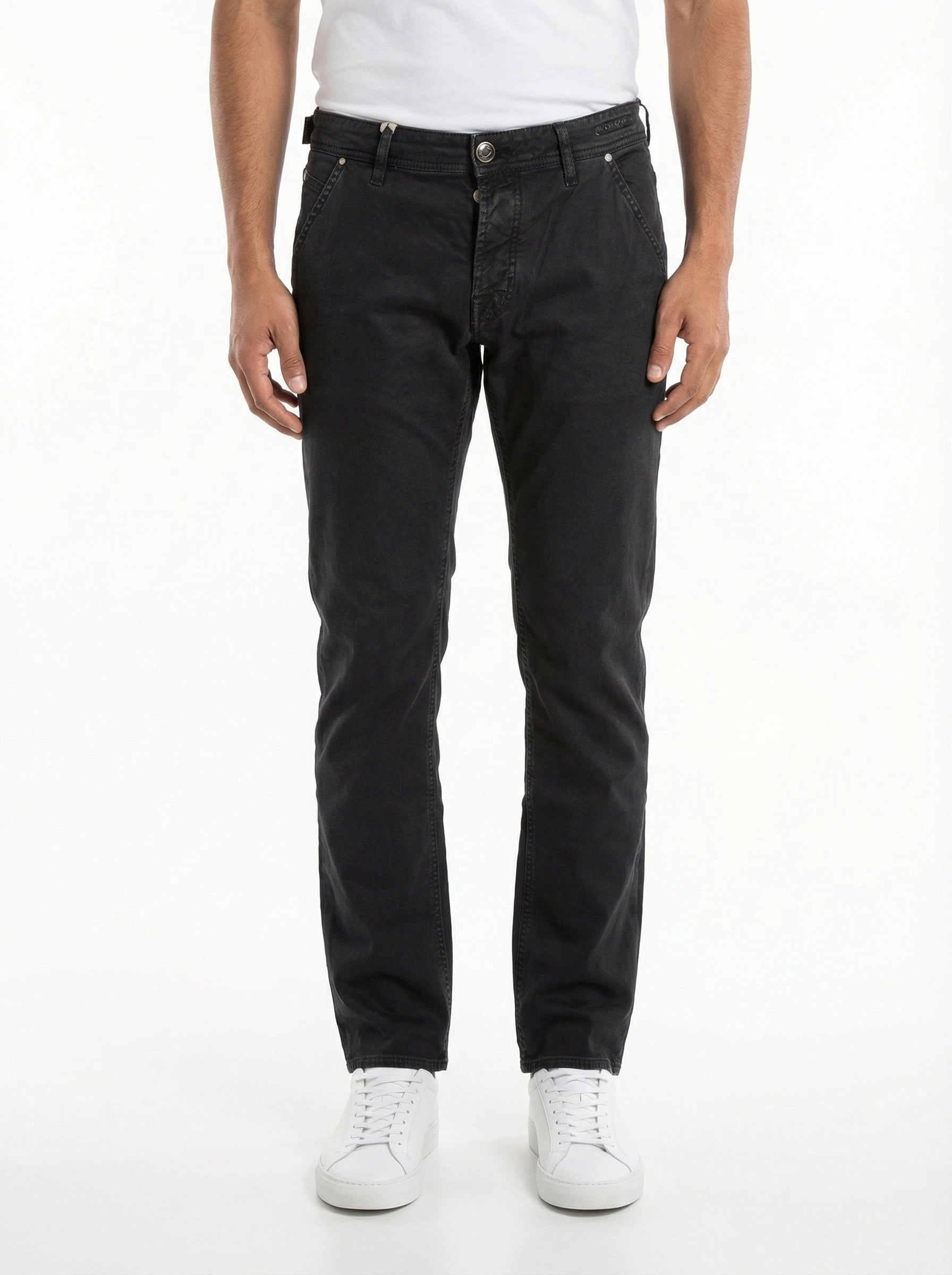 Vista da dietro del pantalone chino slim fit antracite Jacob Cohen