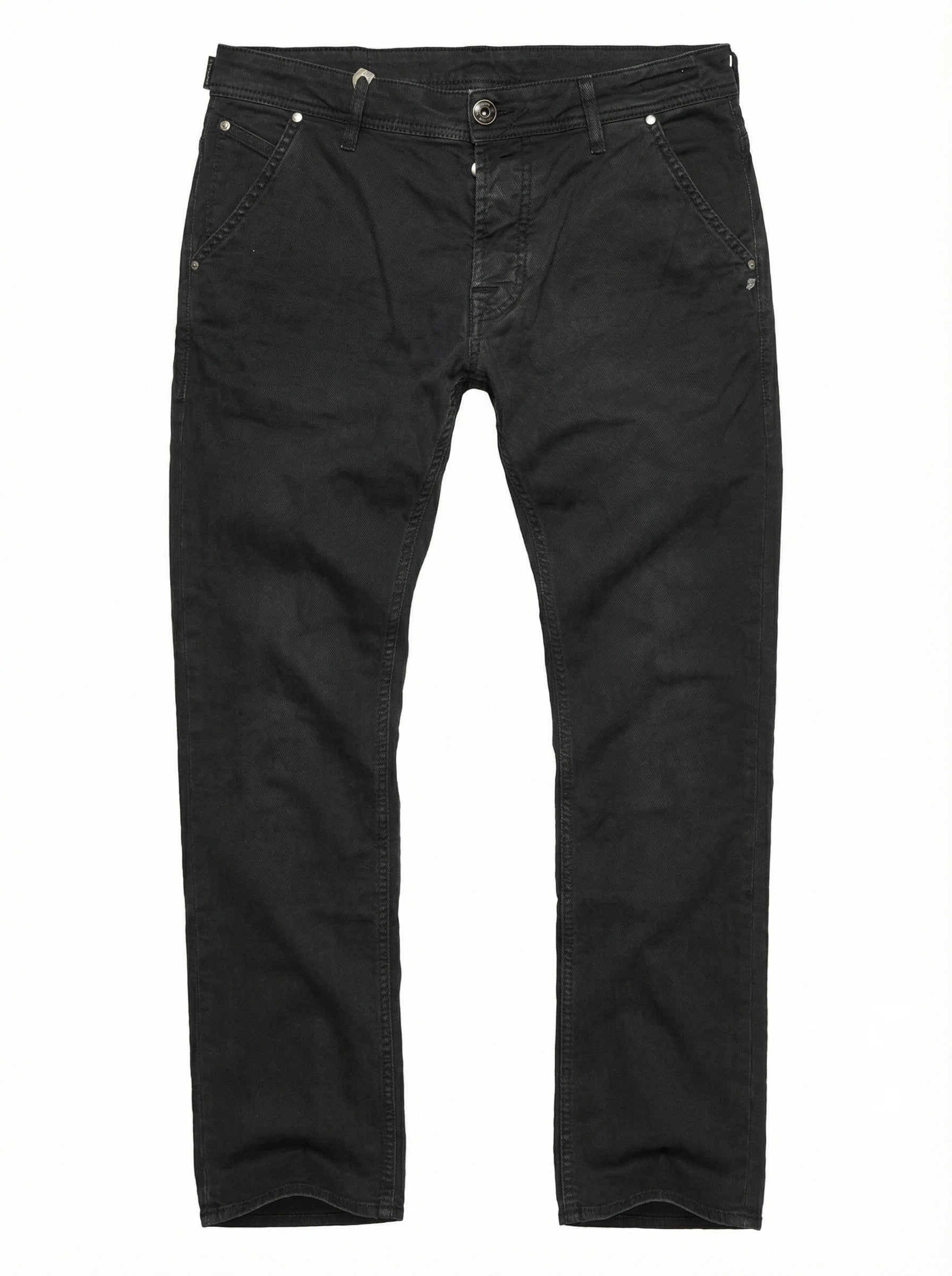 Dettaglio del tessuto e delle cuciture del pantalone chino slim fit antracite Jacob Cohen