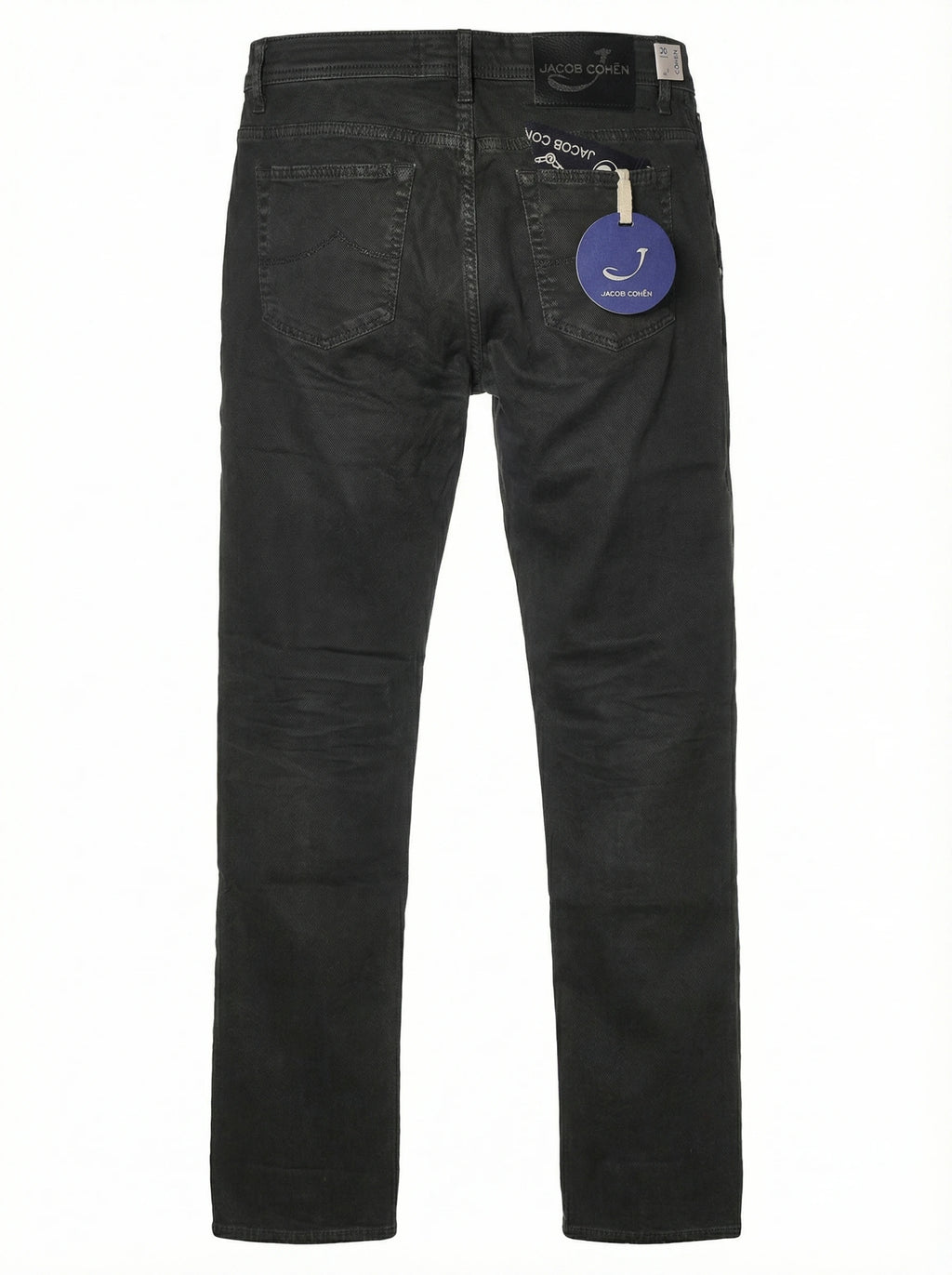 Focus sull'orlo e lunghezza del pantalone chino slim fit antracite Jacob Cohen