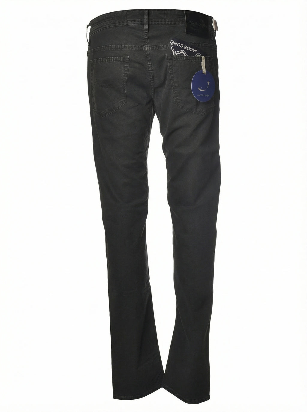 Close-up della salpa in cavallino del pantalone chino slim fit antracite Jacob Cohen