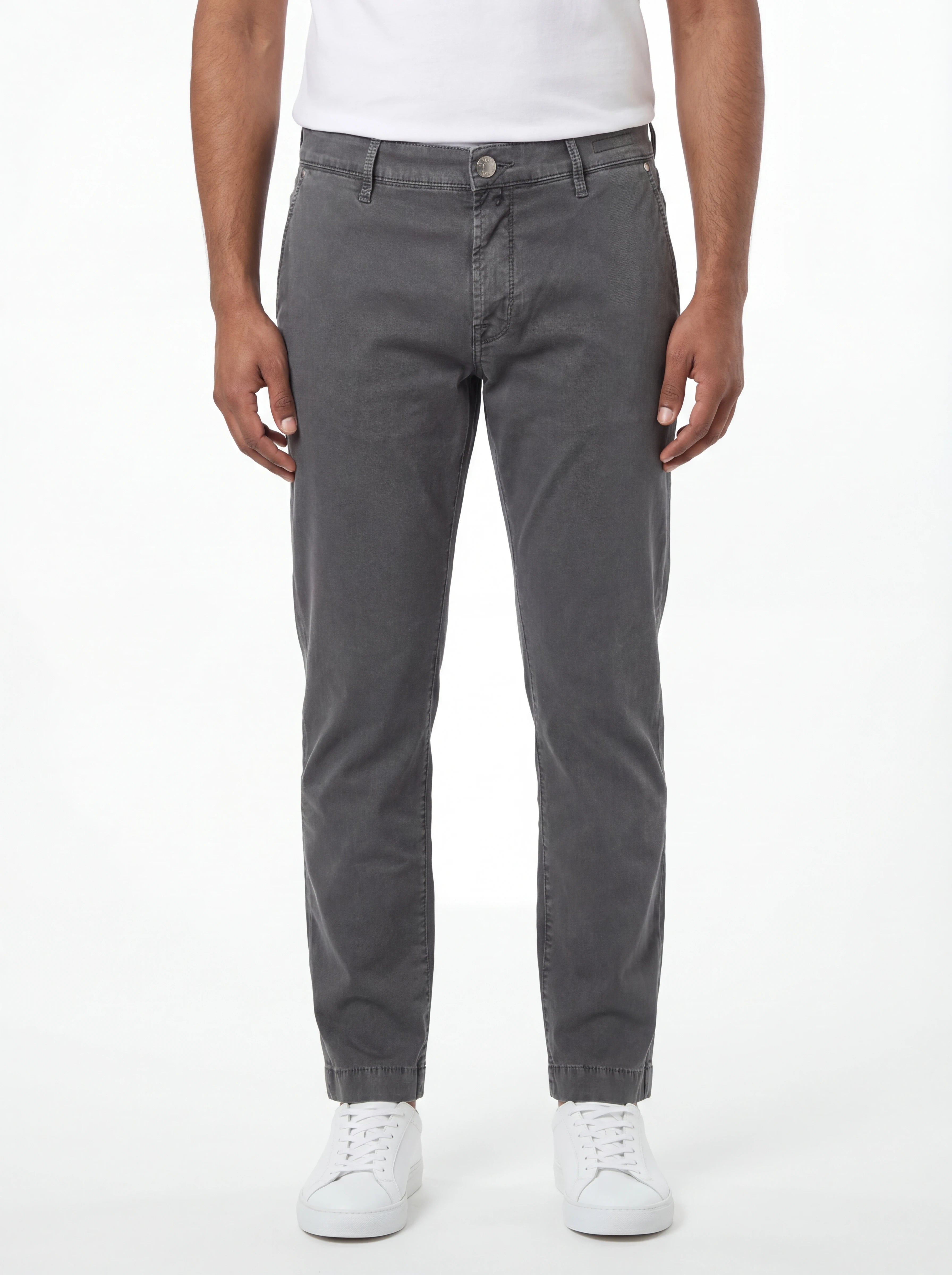 Vista da dietro del pantalone chino dritto grigio Jacob Cohen