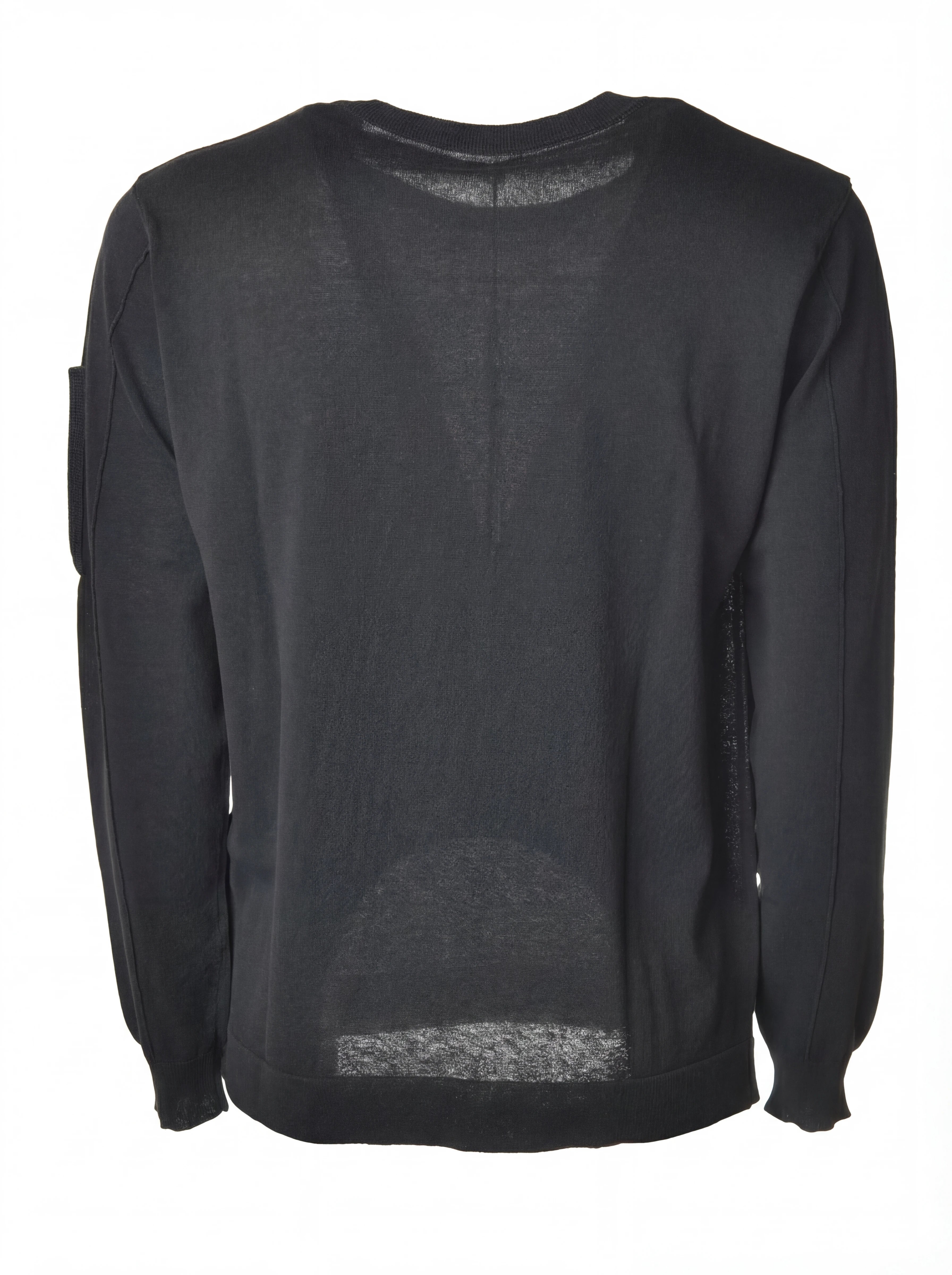 Dettaglio maglia girocollo blu taschino C.P. Company da uomo in cotone