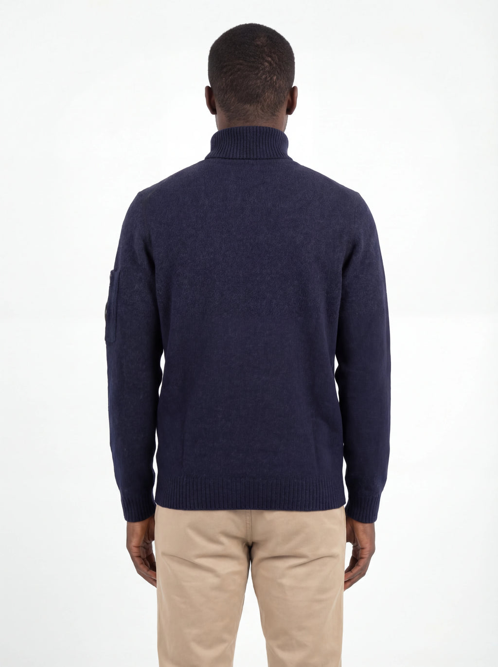 Maglia collo alto frontale, maglia collo alto blu C.P. Company da uomo