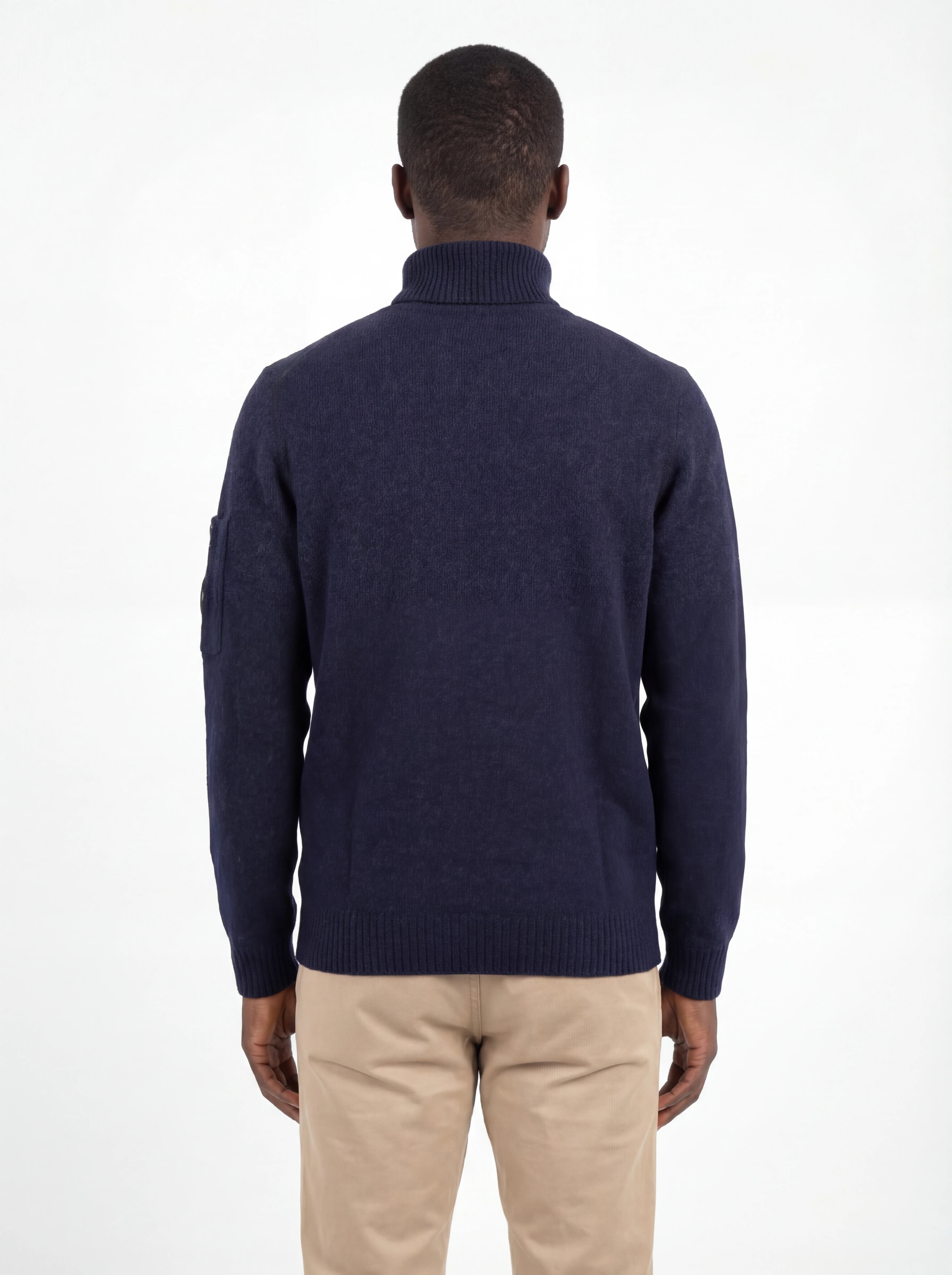 Maglia collo alto frontale, maglia collo alto blu C.P. Company da uomo