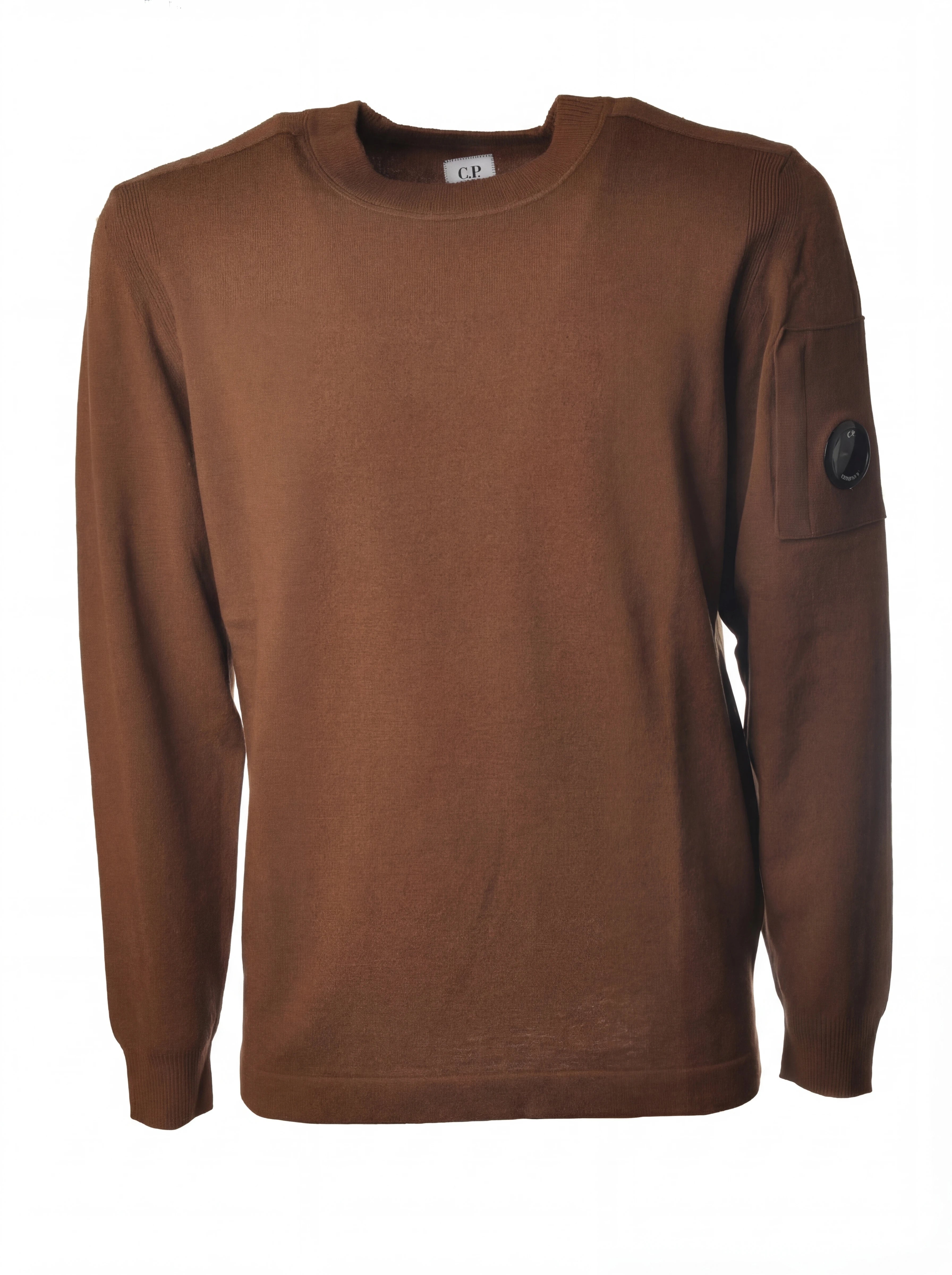 Dettaglio maglia girocollo bruciato taschino manica a rilievo C.P. Company da uomo