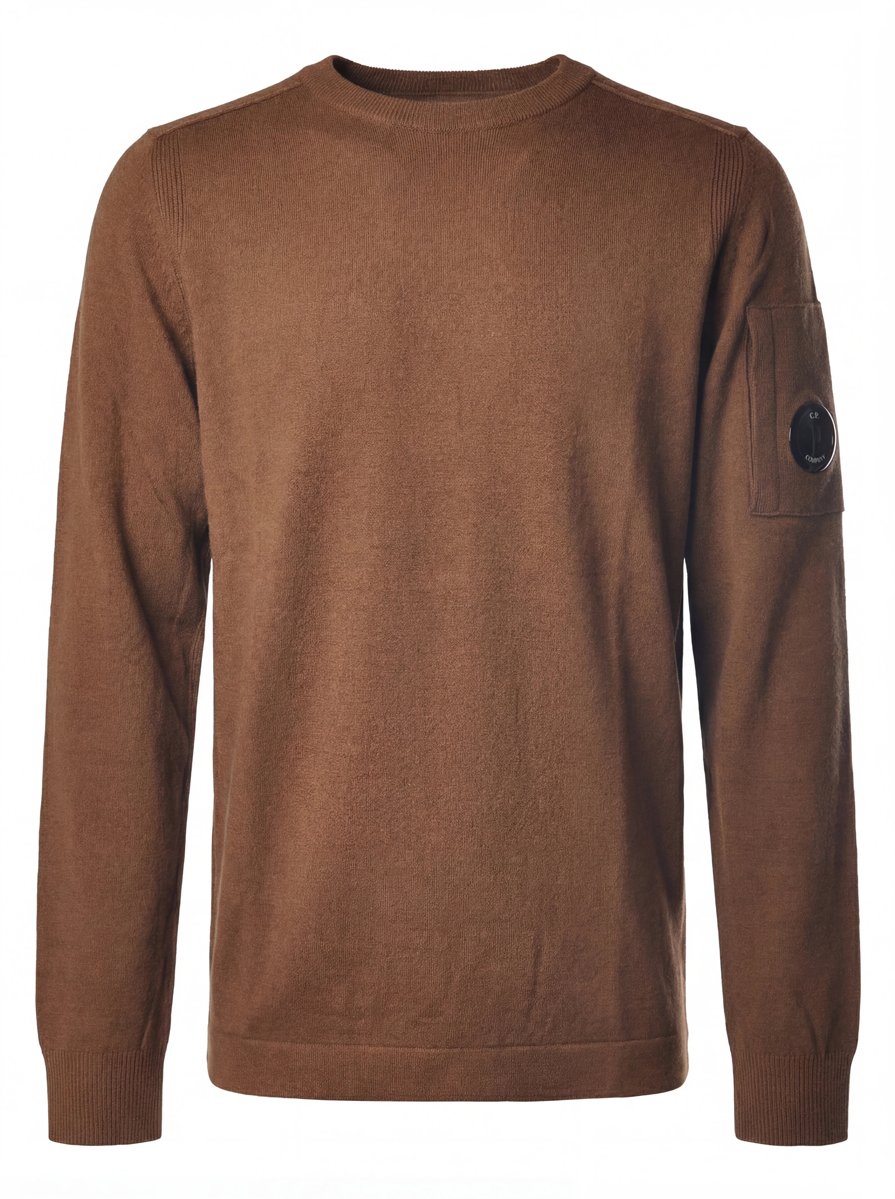 Maglia girocollo frontale, maglia girocollo bruciato taschino manica a rilievo C.P. Company da uomo