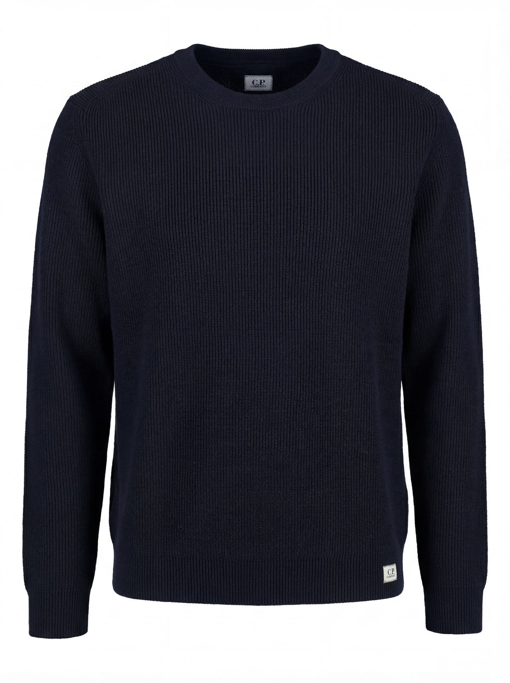 Maglione frontale, maglione blu a costine C.P. Company da uomo in lana merino