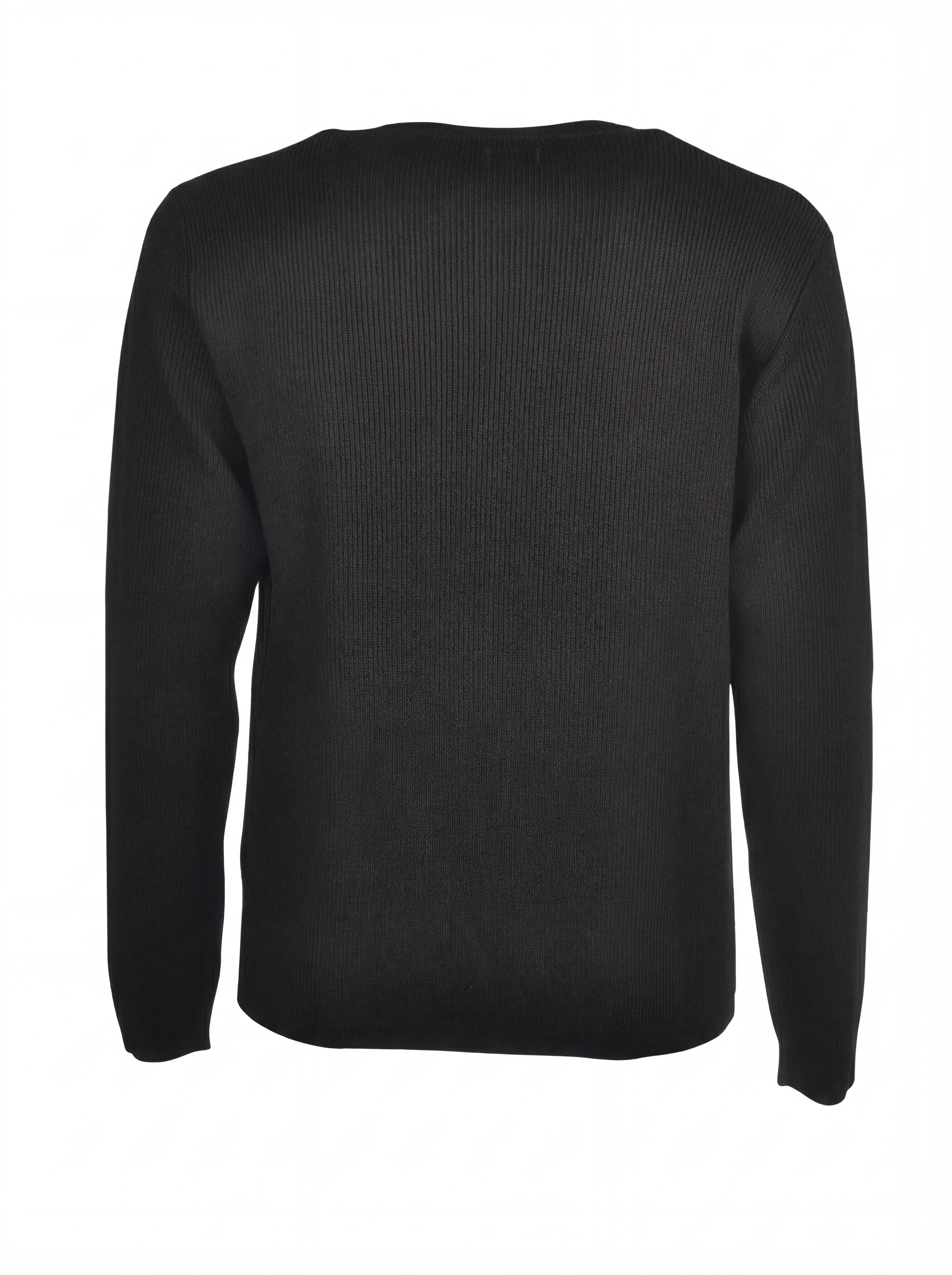 Dettaglio maglione nero a costine C.P. Company da uomo in lana merino