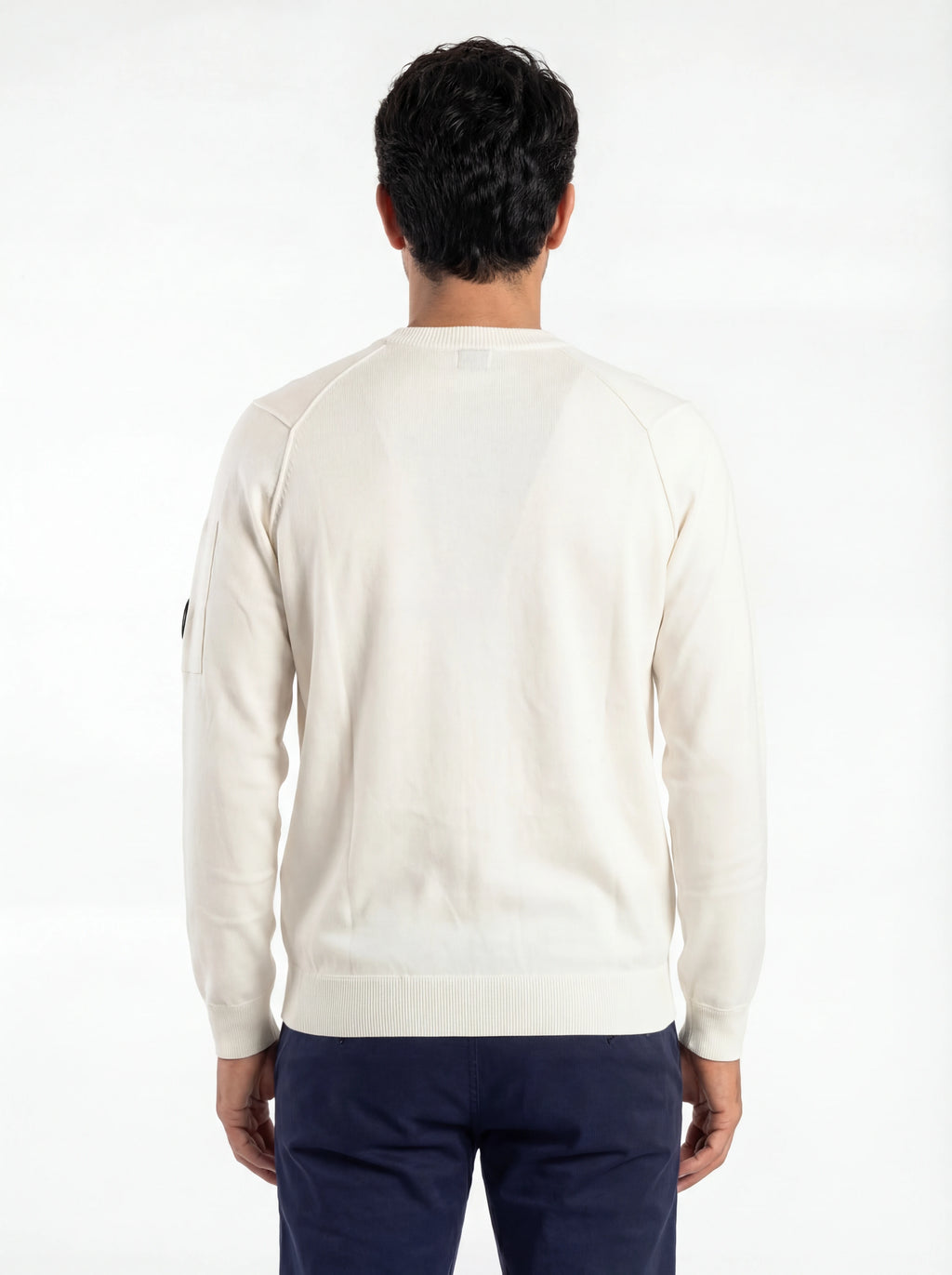 Modello a 45° con maglia girocollo bianco12cmk spalla raglan manica a rilievo C.P. Company da uomo