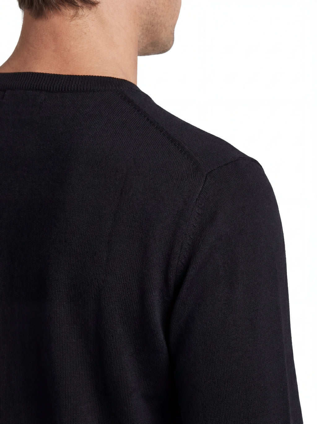 Maglione frontale, maglione nero logo cucito vestibilità dritta C.P. Company da uomo