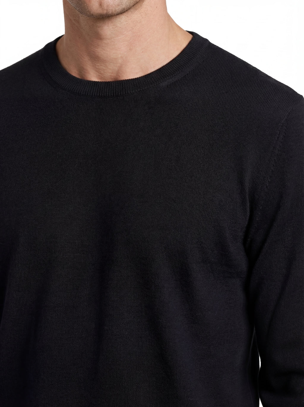 Maglione vista da dietro, maglione nero logo cucito vestibilità dritta C.P. Company da uomo