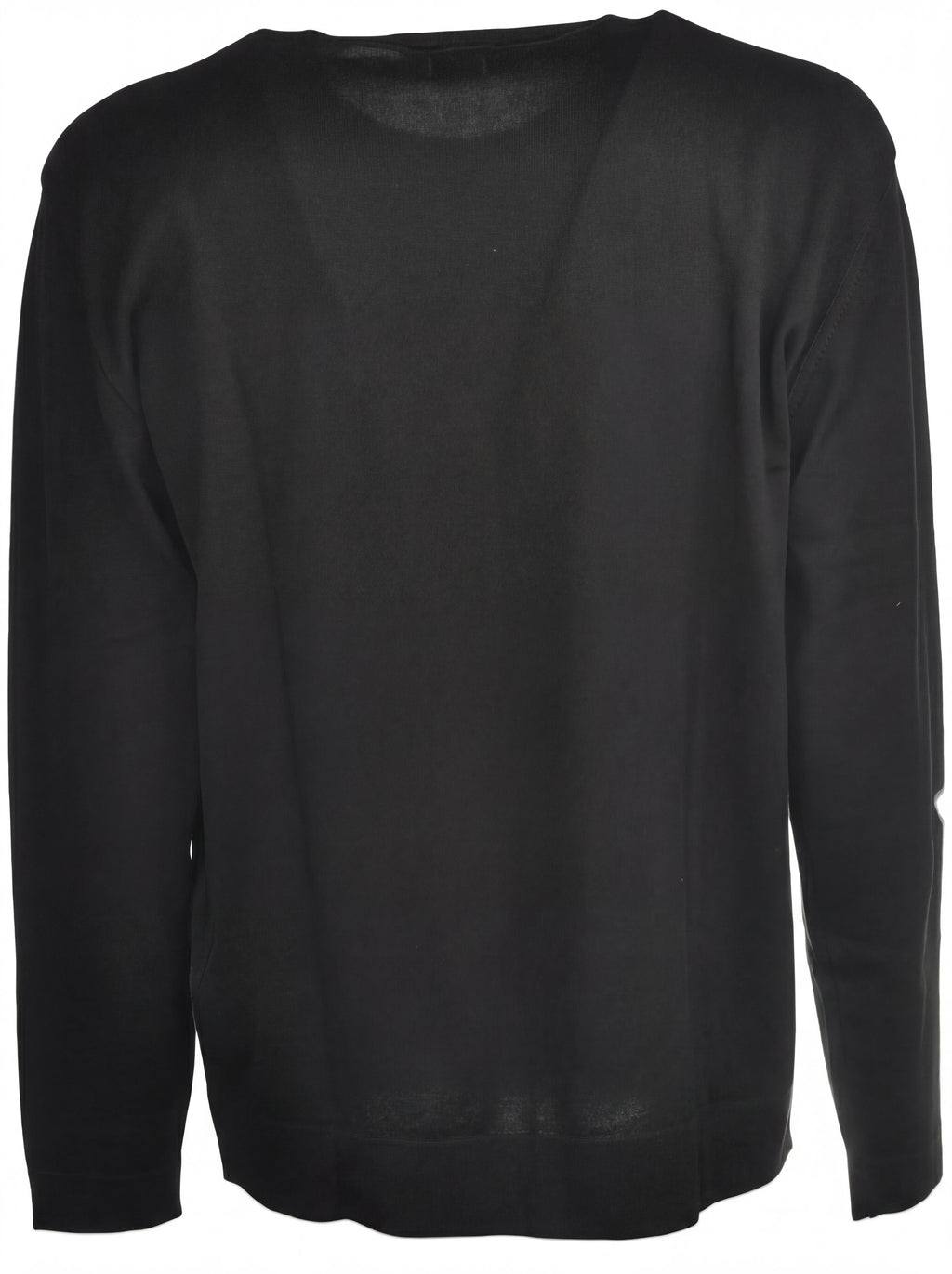 Dettaglio maglione nero logo cucito vestibilità dritta C.P. Company da uomo