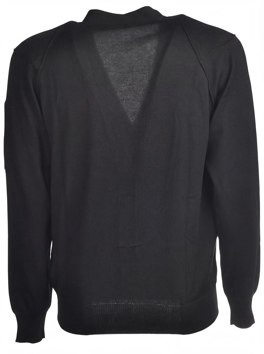 Dettaglio cardigan blu taschino manica a rilievo C.P. Company da uomo