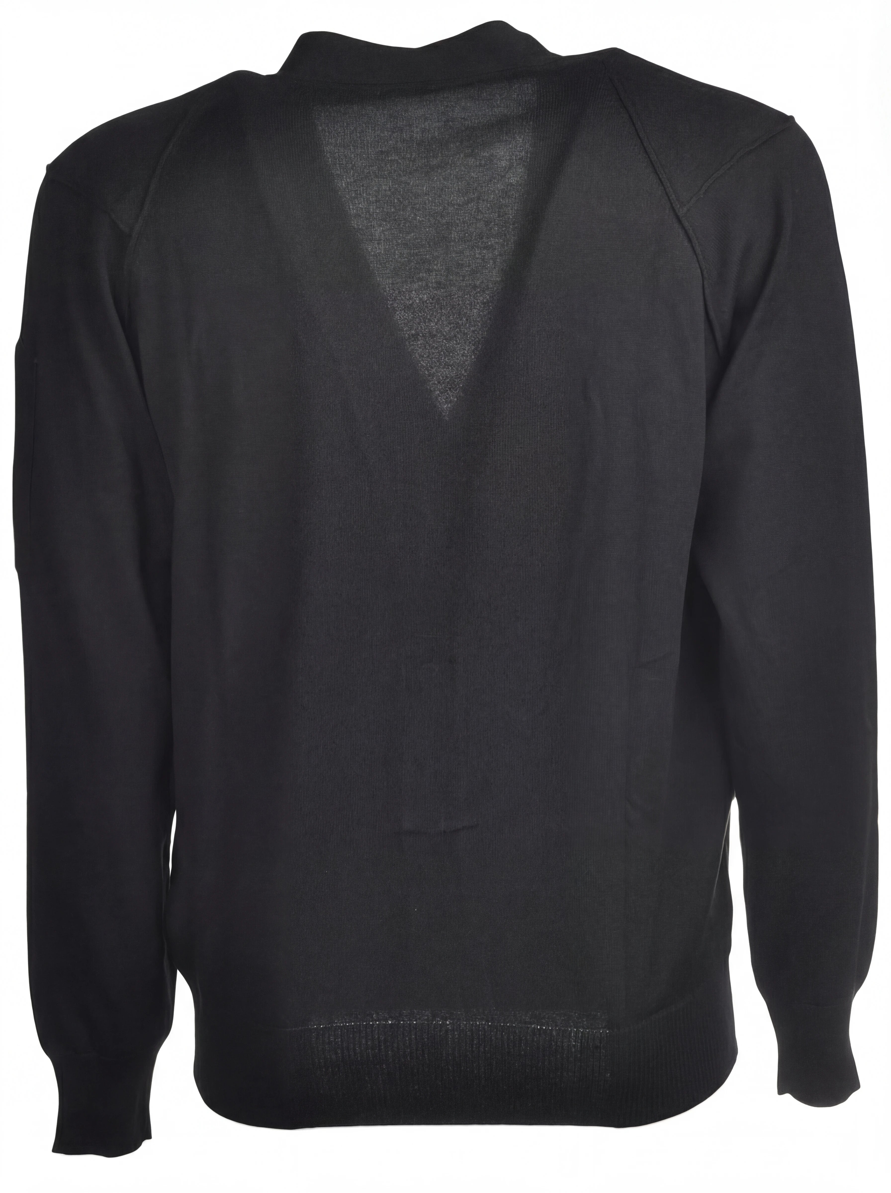 Dettaglio cardigan blu taschino manica a rilievo C.P. Company da uomo