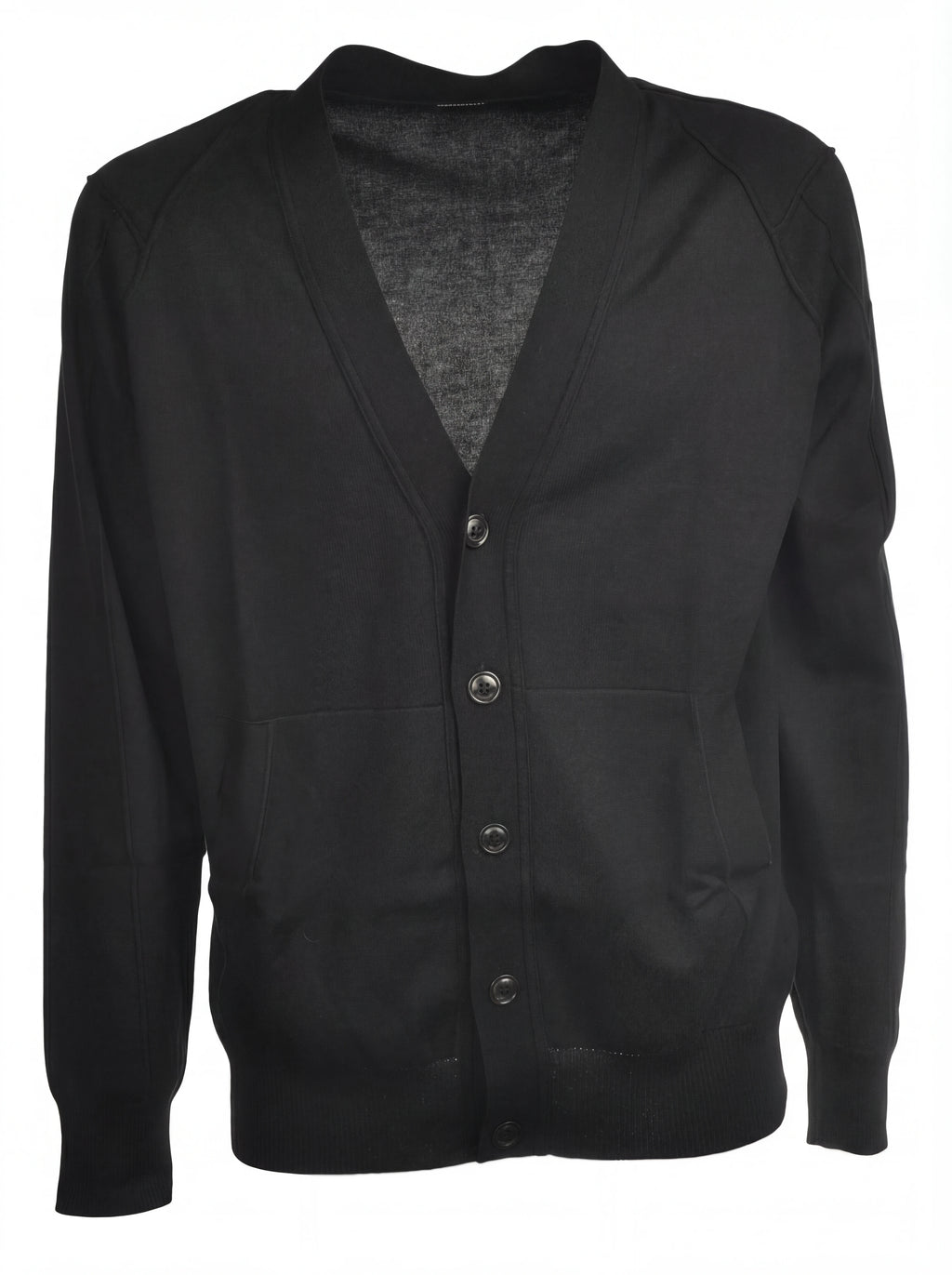 Dettaglio cardigan nero taschino manica a rilievo C.P. Company da uomo