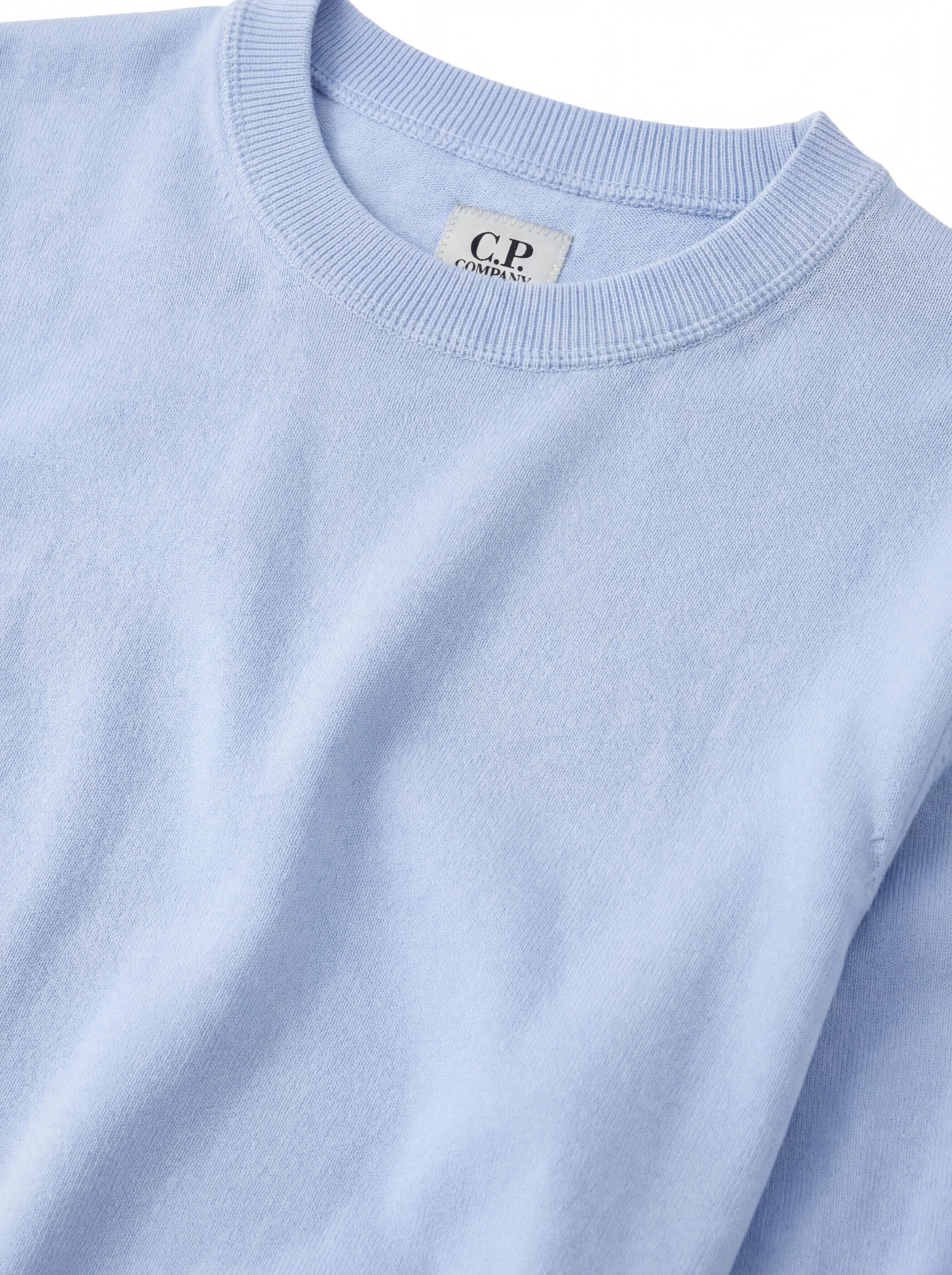 Maglia girocollo frontale, maglia girocollo celeste C.P. Company da uomo