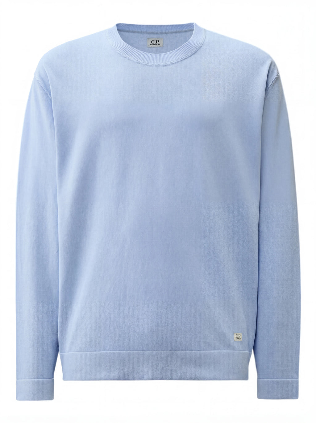 Maglia girocollo vista da dietro, maglia girocollo celeste C.P. Company da uomo