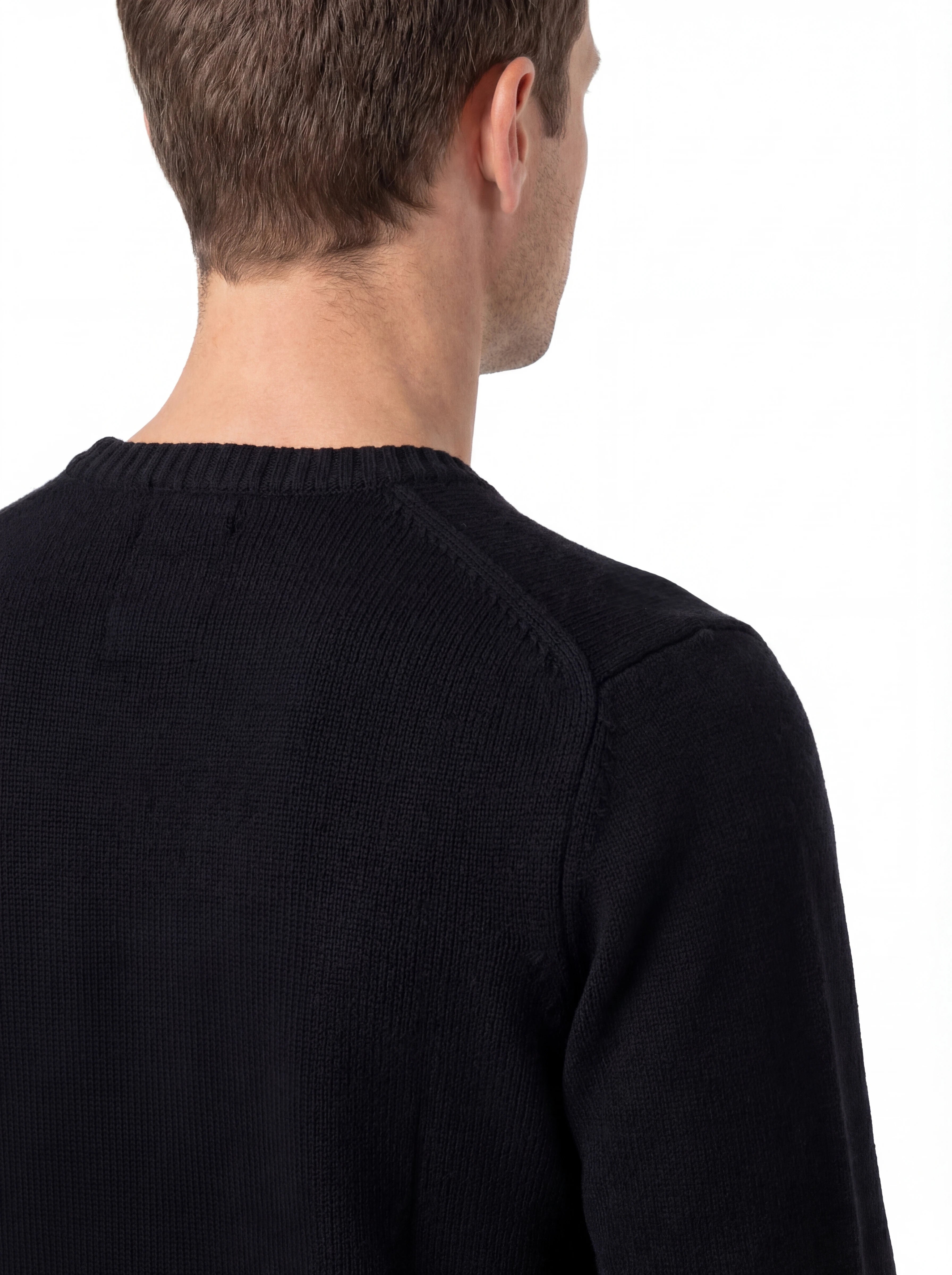 Maglia girocollo frontale, maglia girocollo blu taschino C.P. Company da uomo in ciniglia