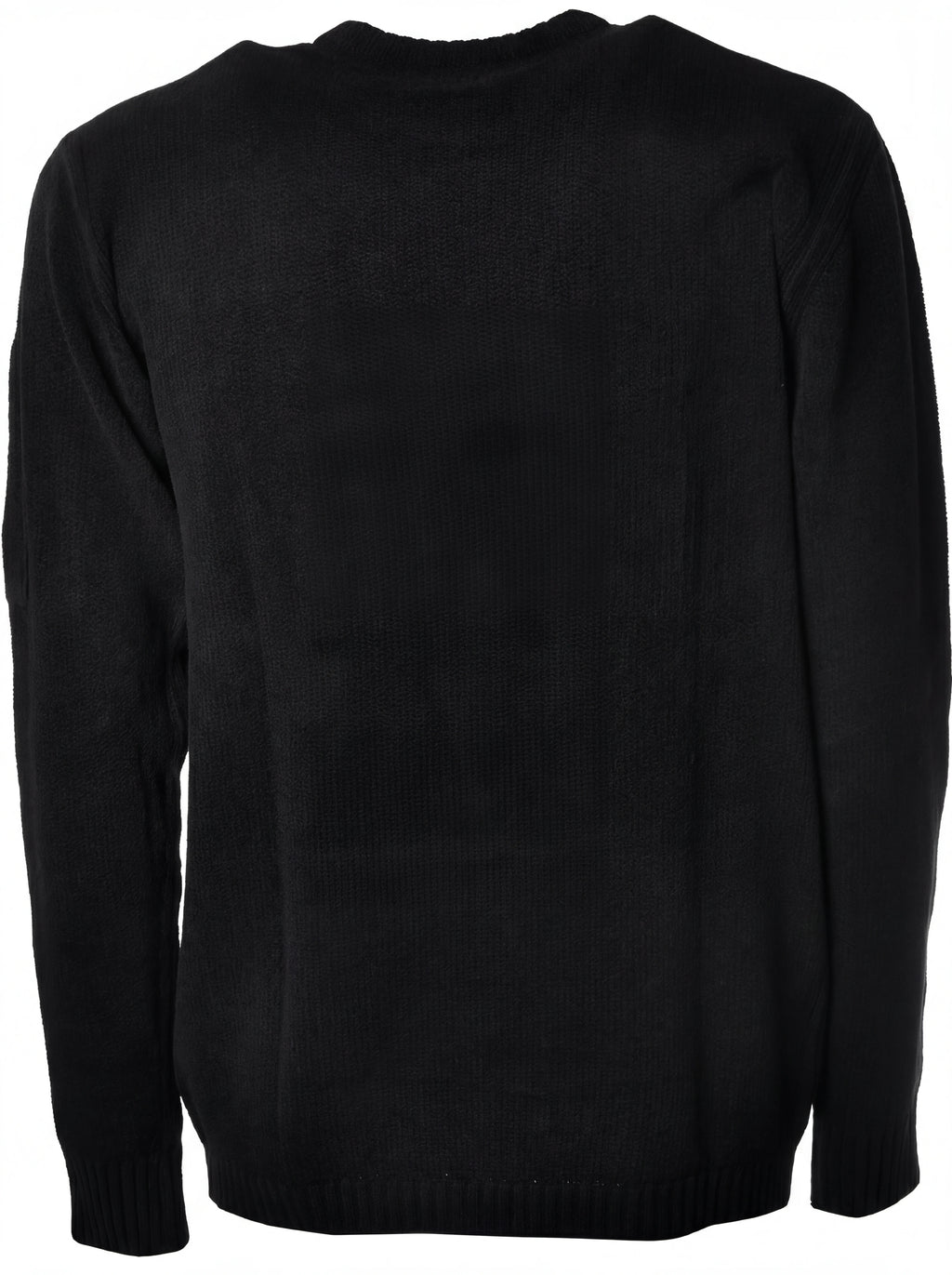 Dettaglio maglia girocollo blu taschino C.P. Company da uomo in ciniglia