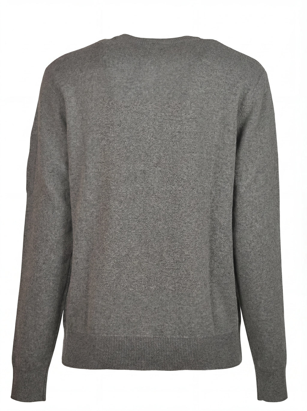 Dettaglio maglia girocollo grigio medio a costine C.P. Company da uomo in lana