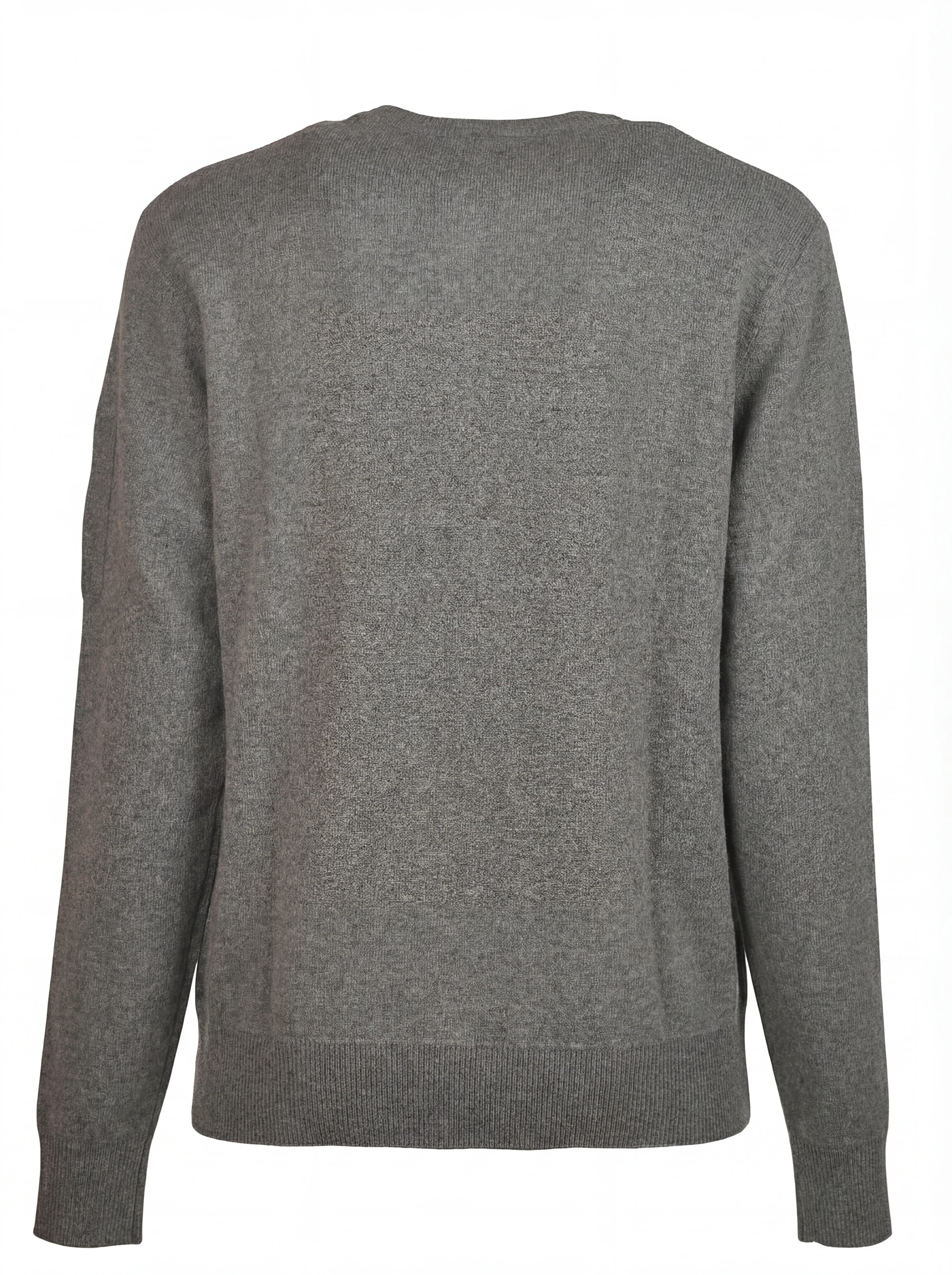 Dettaglio maglia girocollo grigio medio a costine C.P. Company da uomo in lana