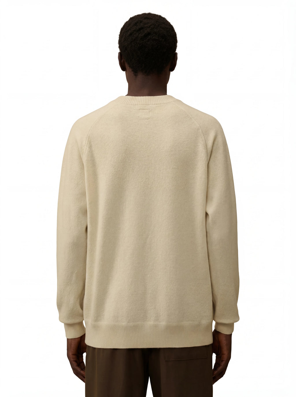 Modello a 45° con maglia girocollo panna taschino con lente taschino C.P. Company da uomo in lana merino