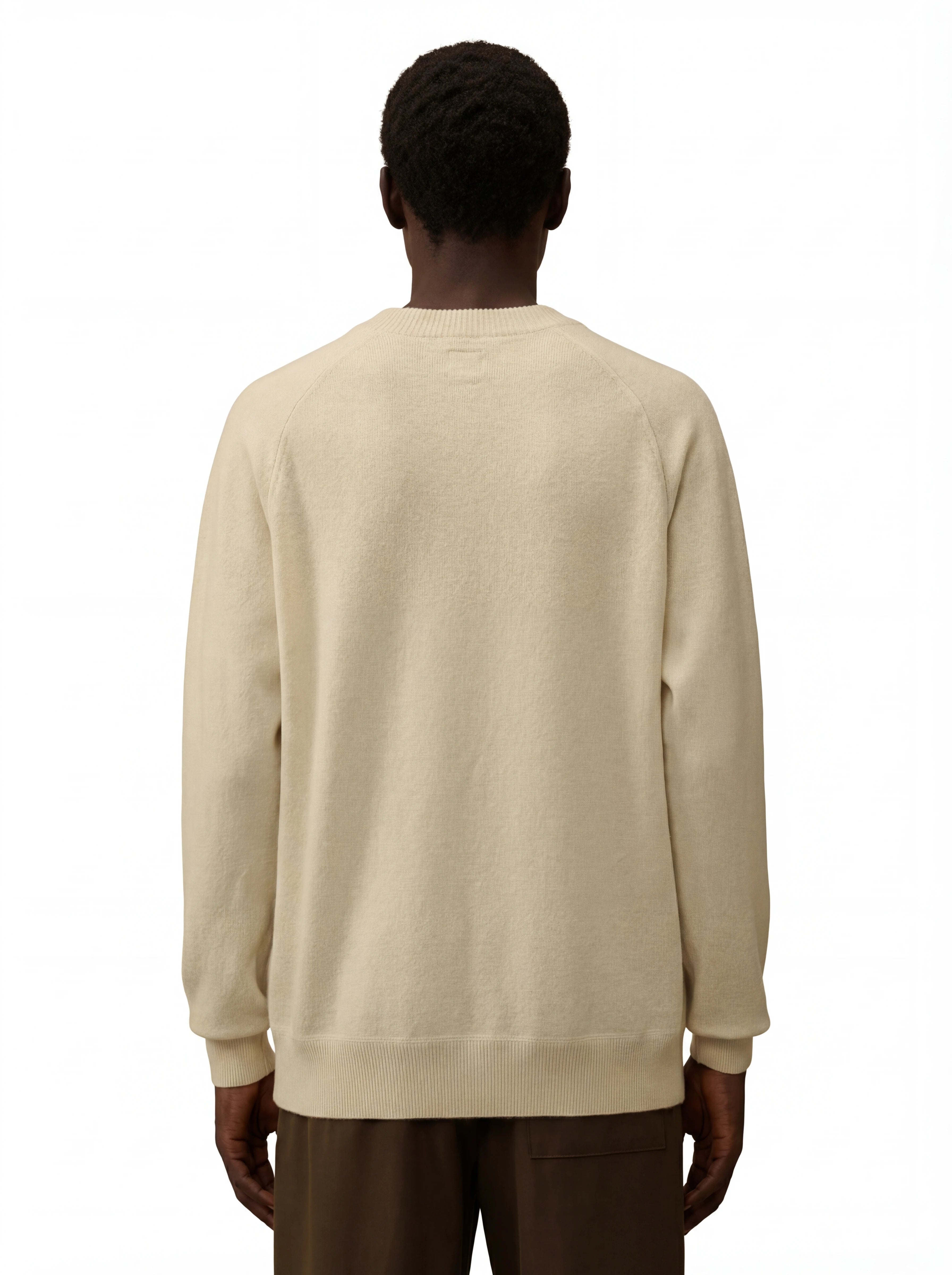 Modello a 45° con maglia girocollo panna taschino con lente taschino C.P. Company da uomo in lana merino