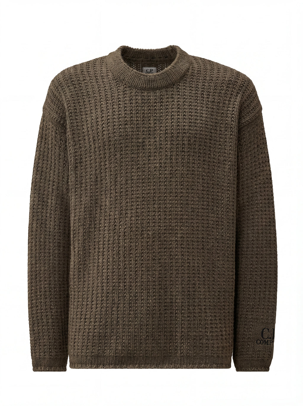 Dettaglio maglione grigio medio C.P. Company da uomo in lana