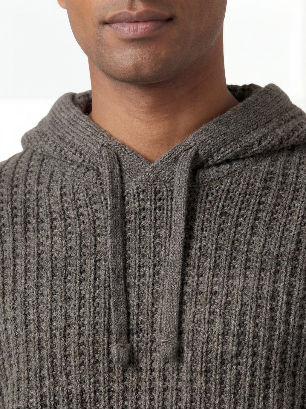 Maglione frontale, maglione grigio cappuccio C.P. Company da uomo in lana