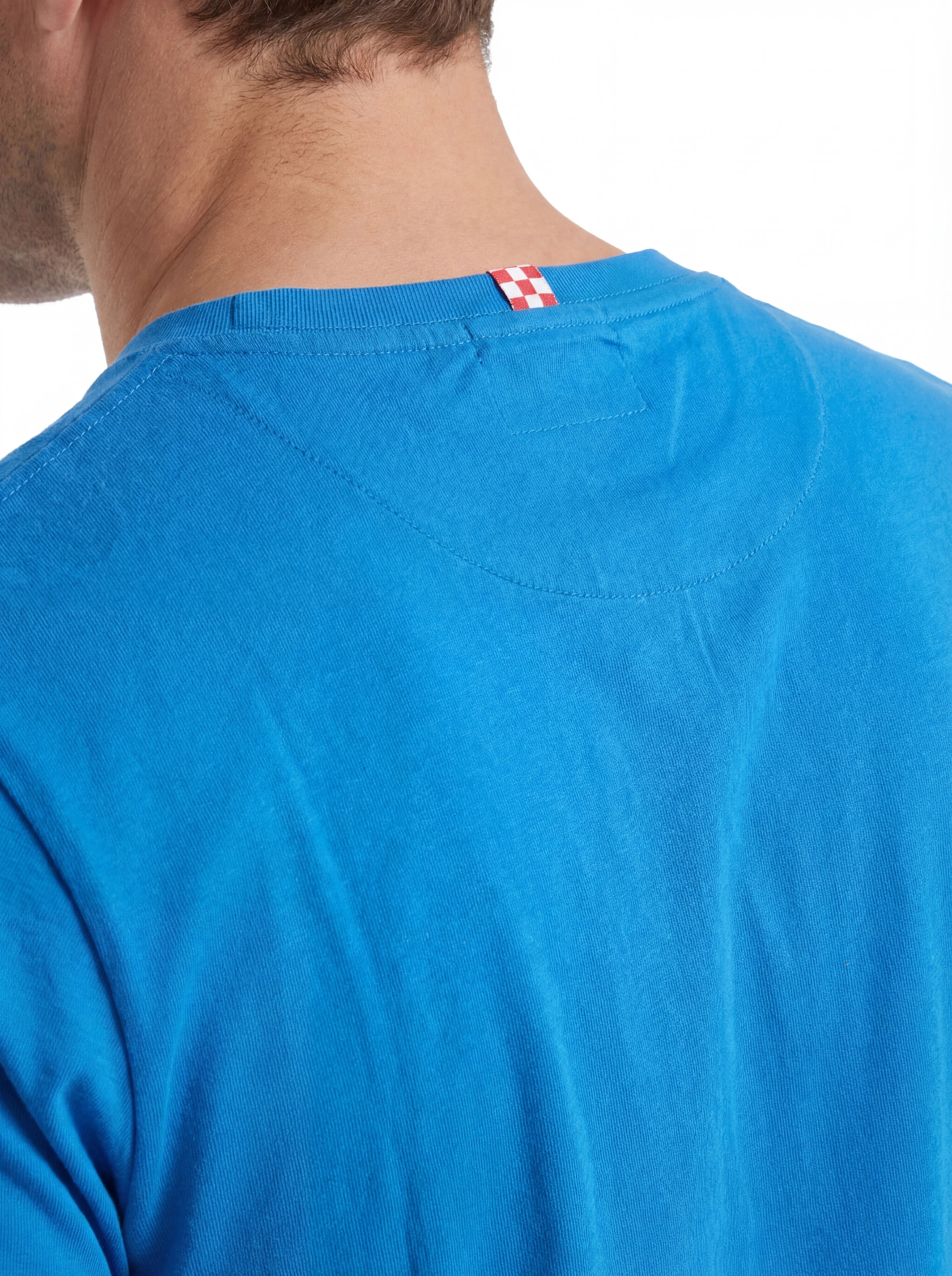 T-shirt su sfondo neutro frontale t-shirt bluette scritta “MIAMI” Saint Barth cotone