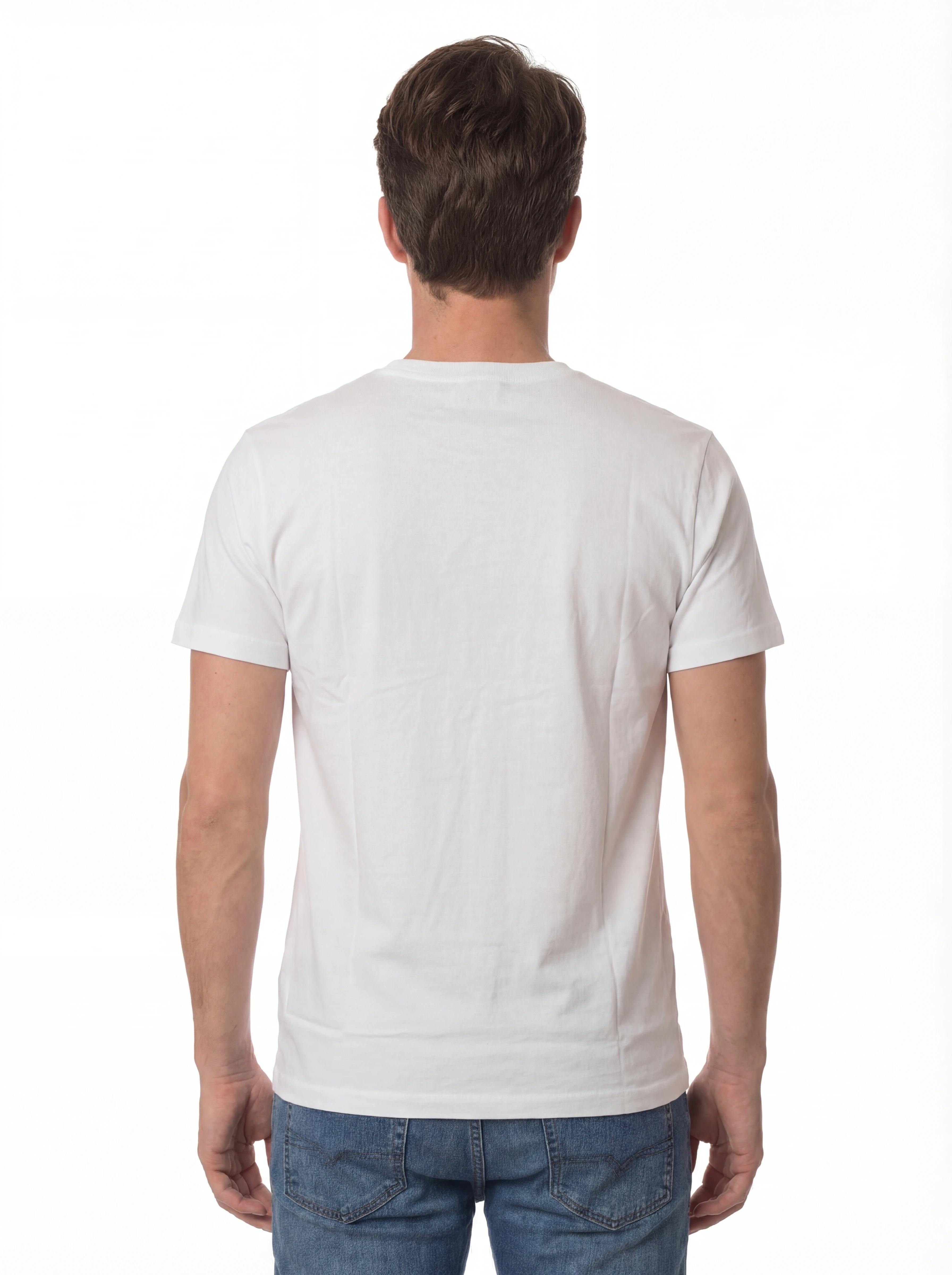 T-shirt su sfondo neutro frontale t-shirt azzurro scritta “Palme Azzurre” Saint Barth