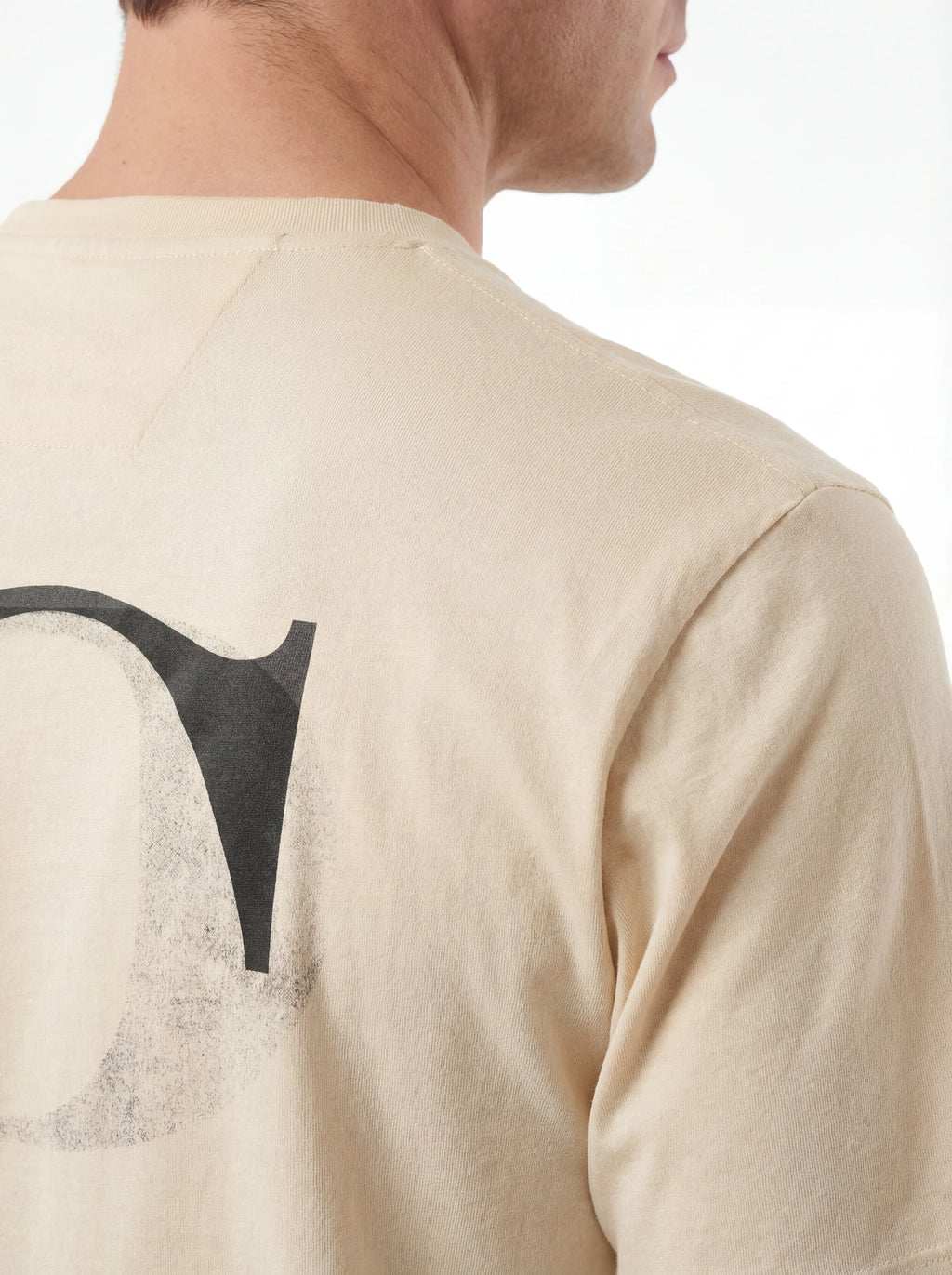 t-shirt panna nan vista frontale logo Stampa Grafica cotone jersey