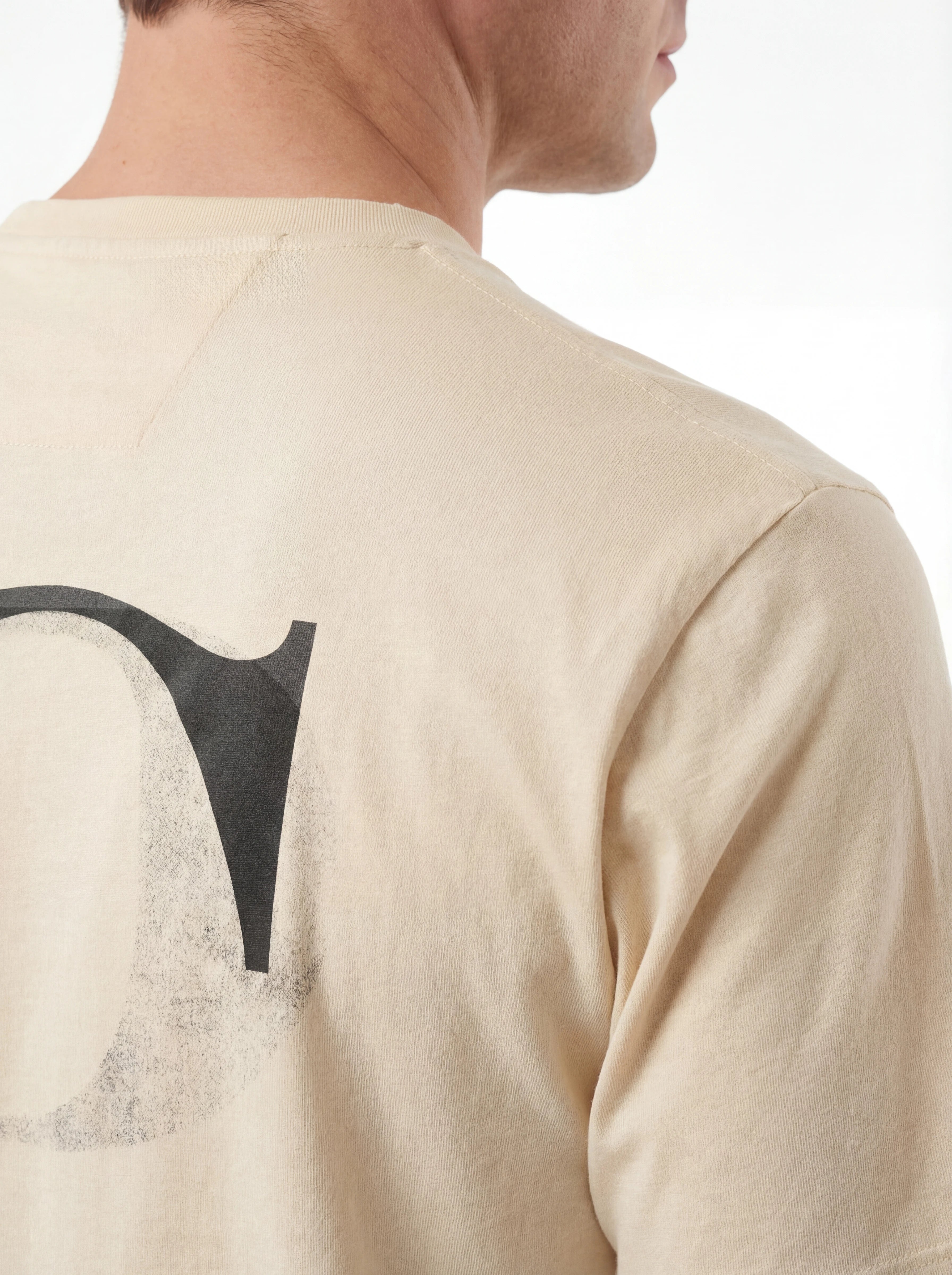 t-shirt panna nan vista frontale logo Stampa Grafica cotone jersey