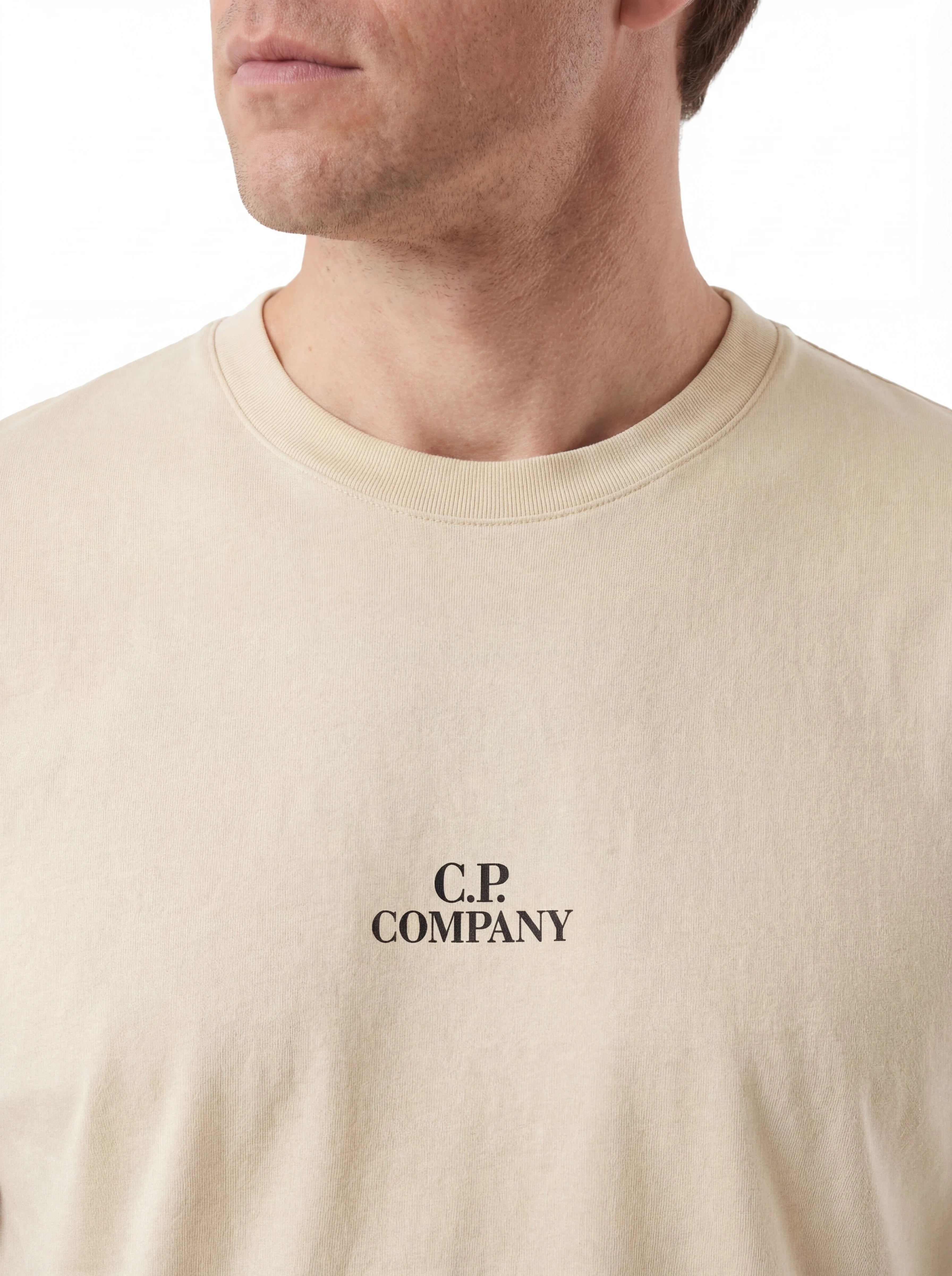 t-shirt panna nan logo Stampa Grafica cotone jersey con dettagli chiari