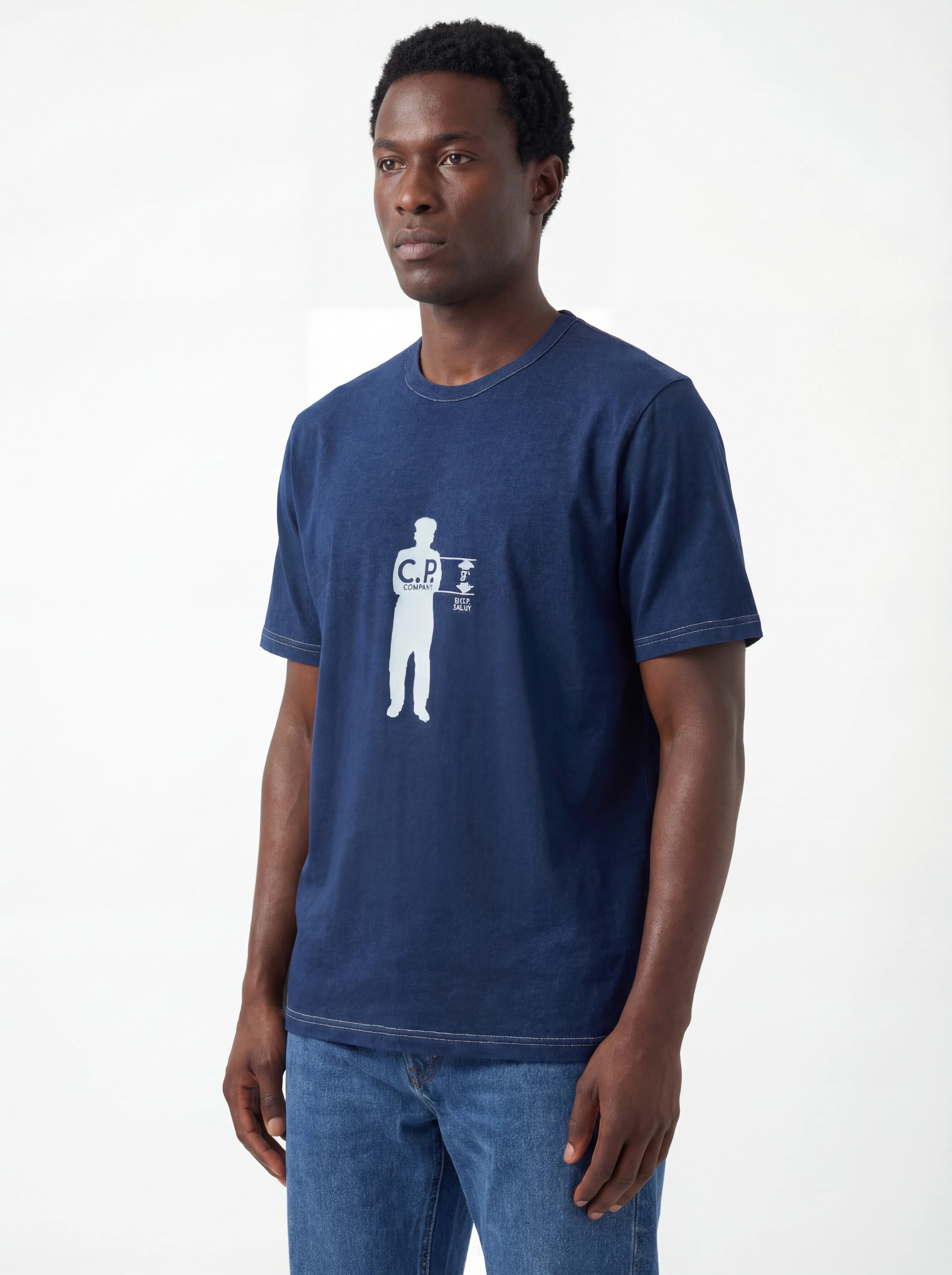 t-shirt avio nan logo Stampa Grafica British Sailor cotone con dettagli chiari